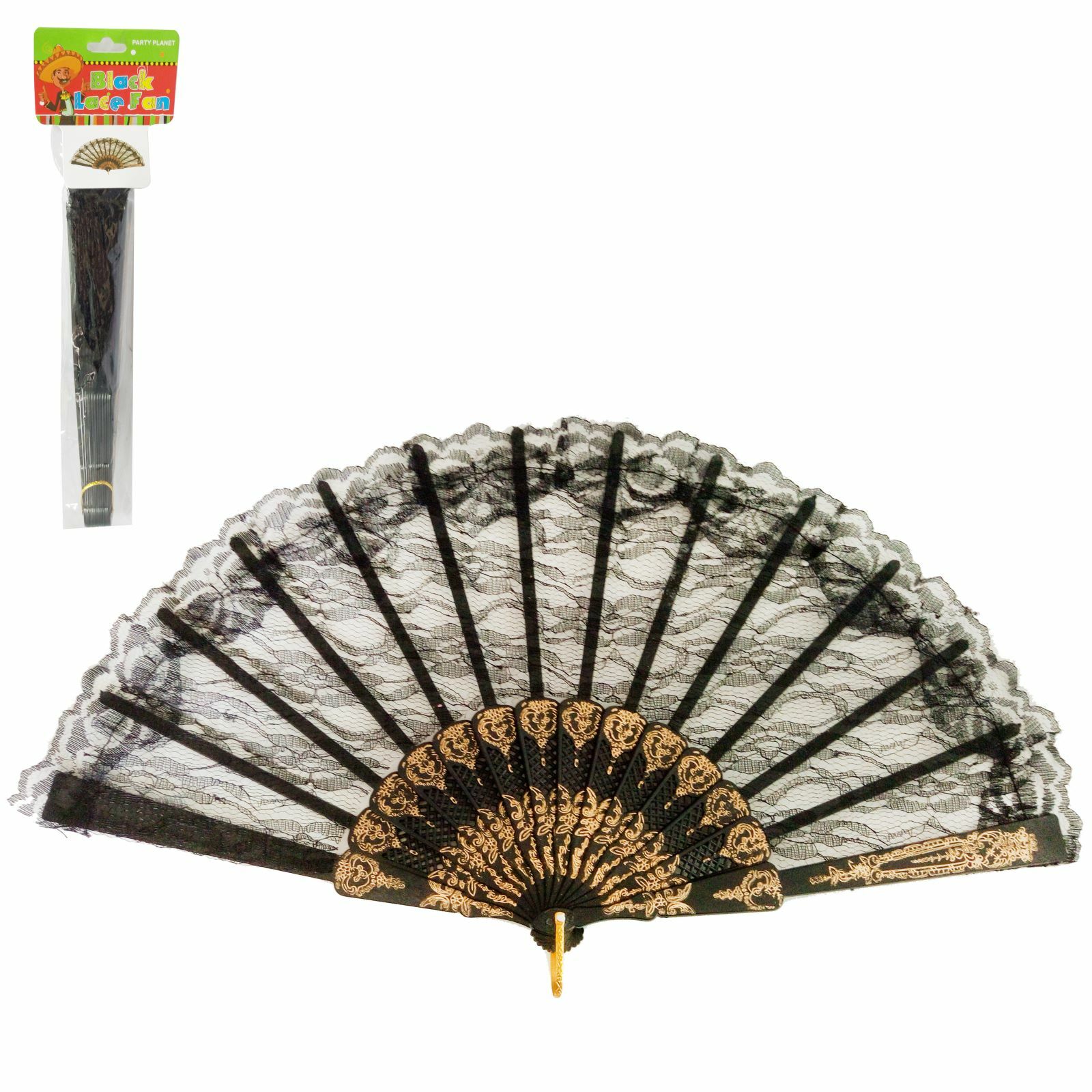 Mexican Flamenco Black Lace Fan