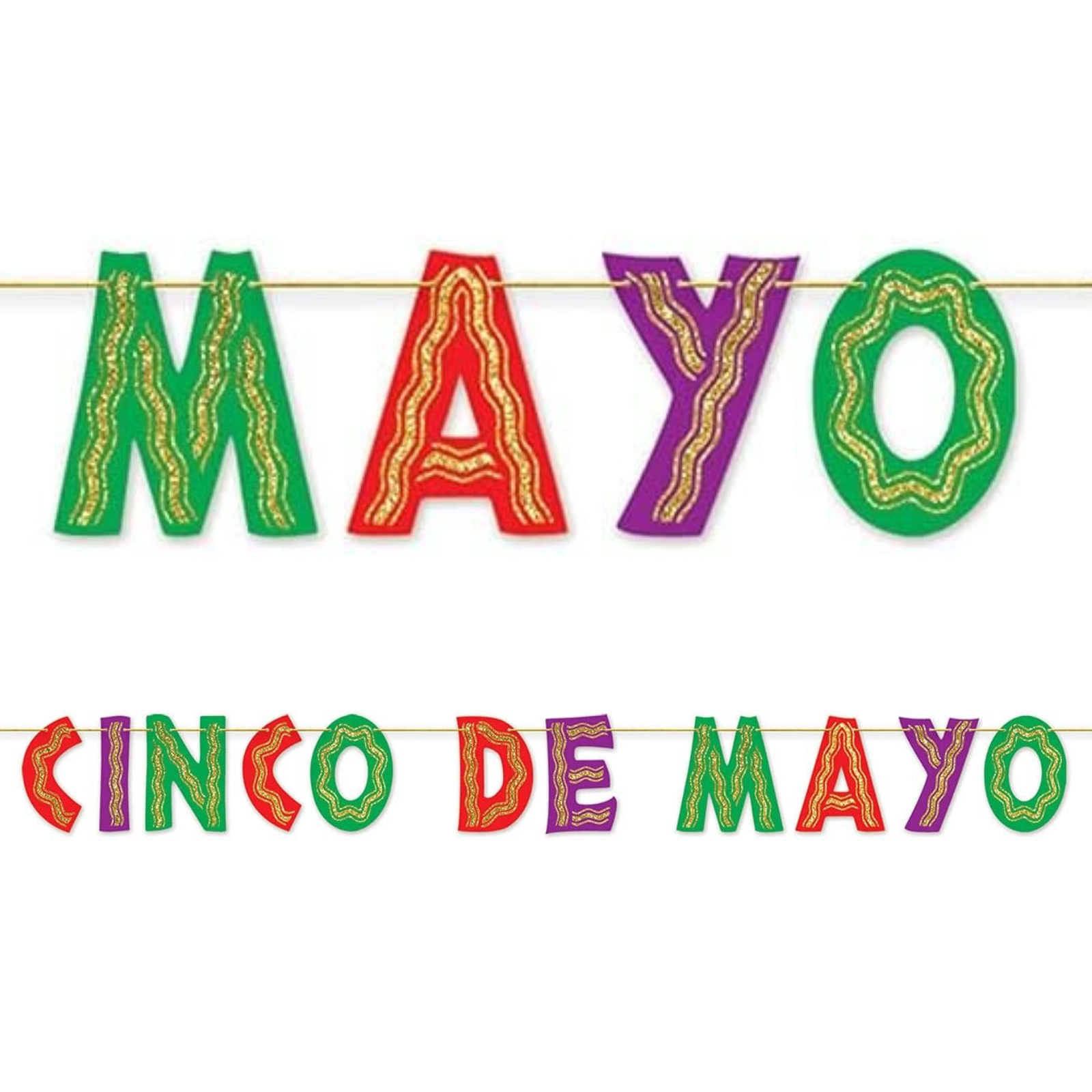 Cinco De Mayo Glitter Letter Banner 