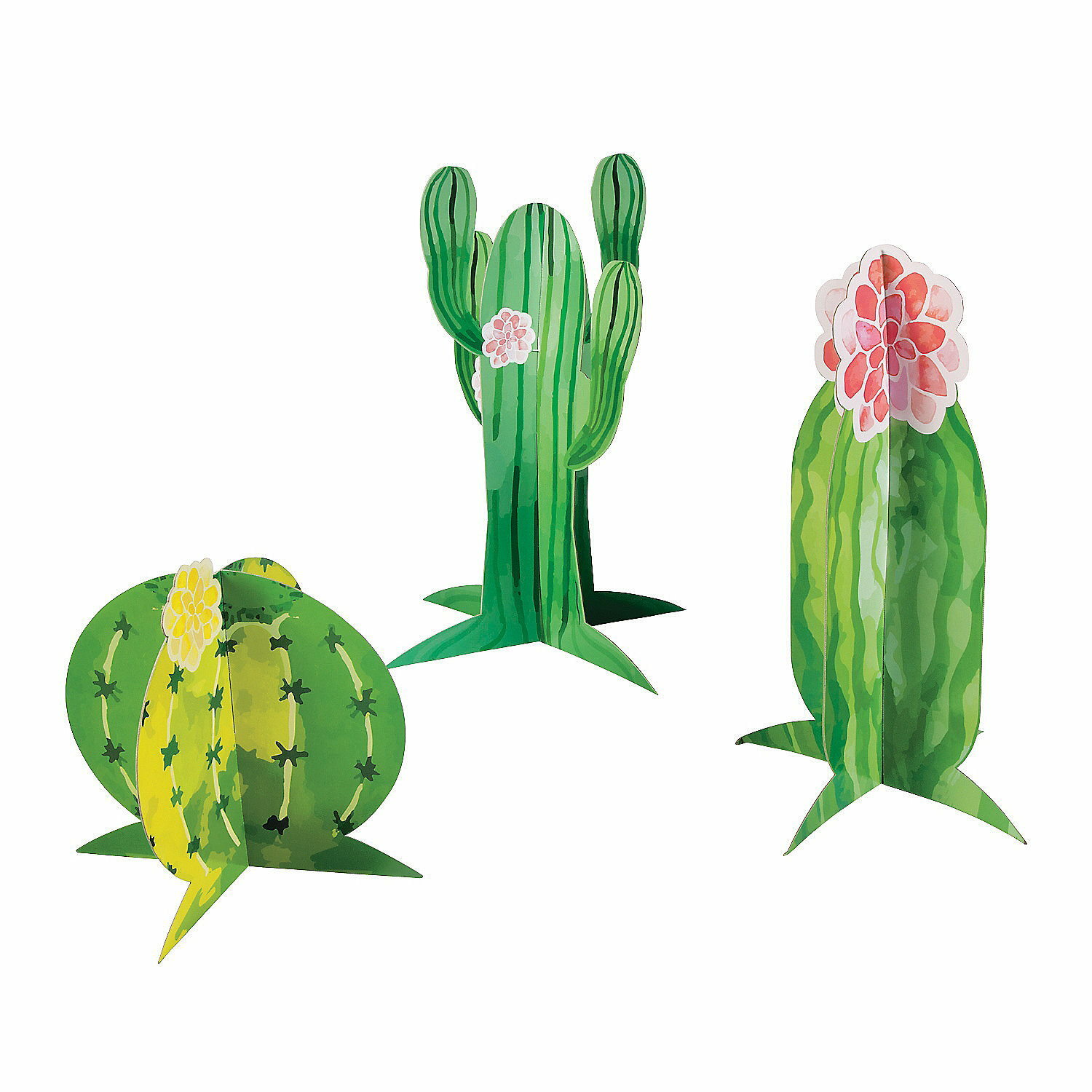 Cactus Party Centrepieces (Pack of 3)