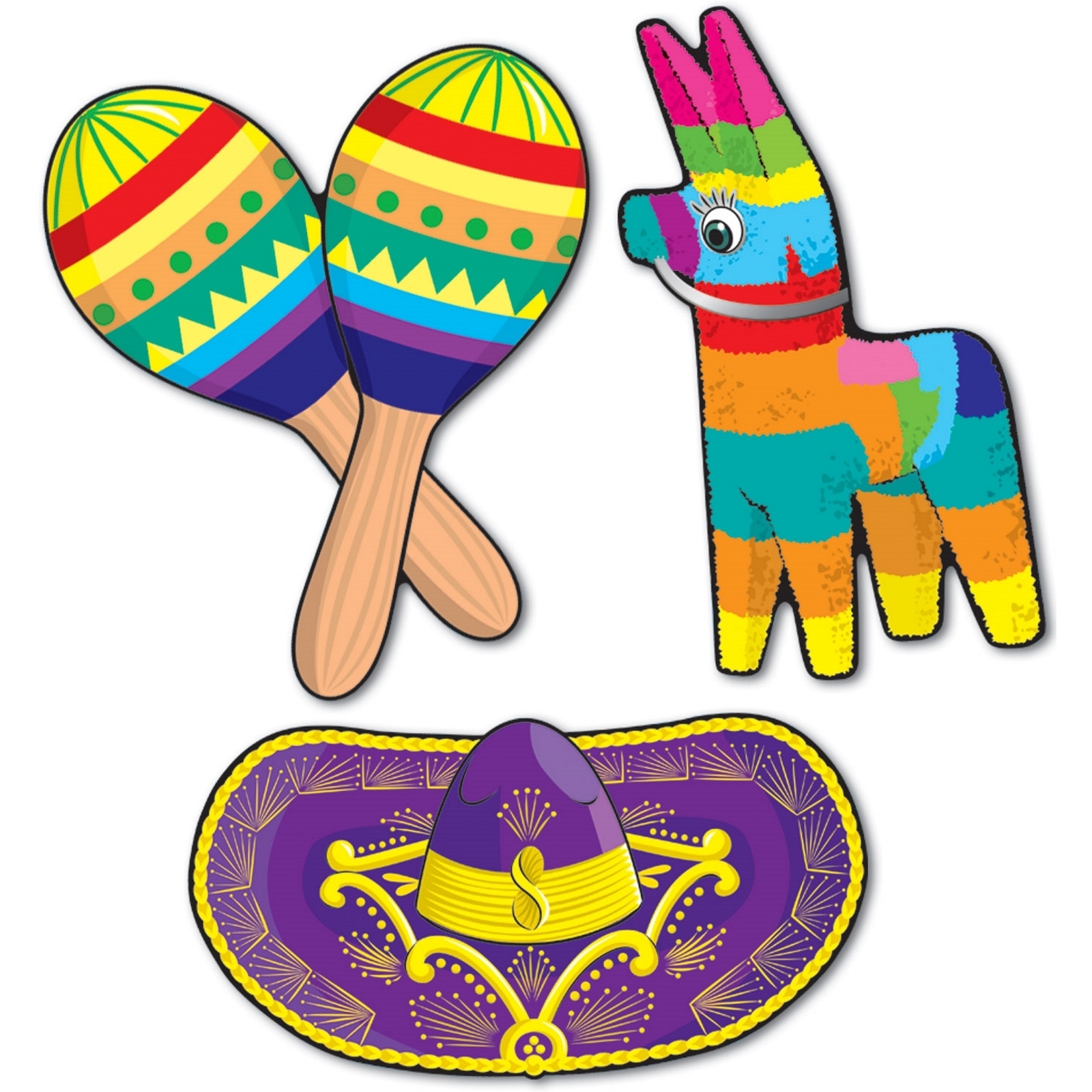 Large Fiesta Cutout Decorations (Pack of 3)
