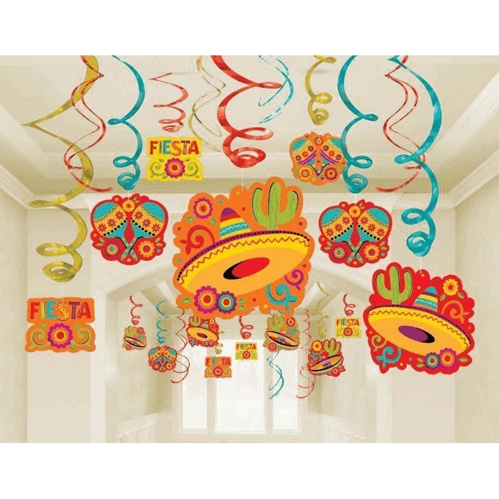 Fiesta Swirl Decorations (Value Pack of 30)