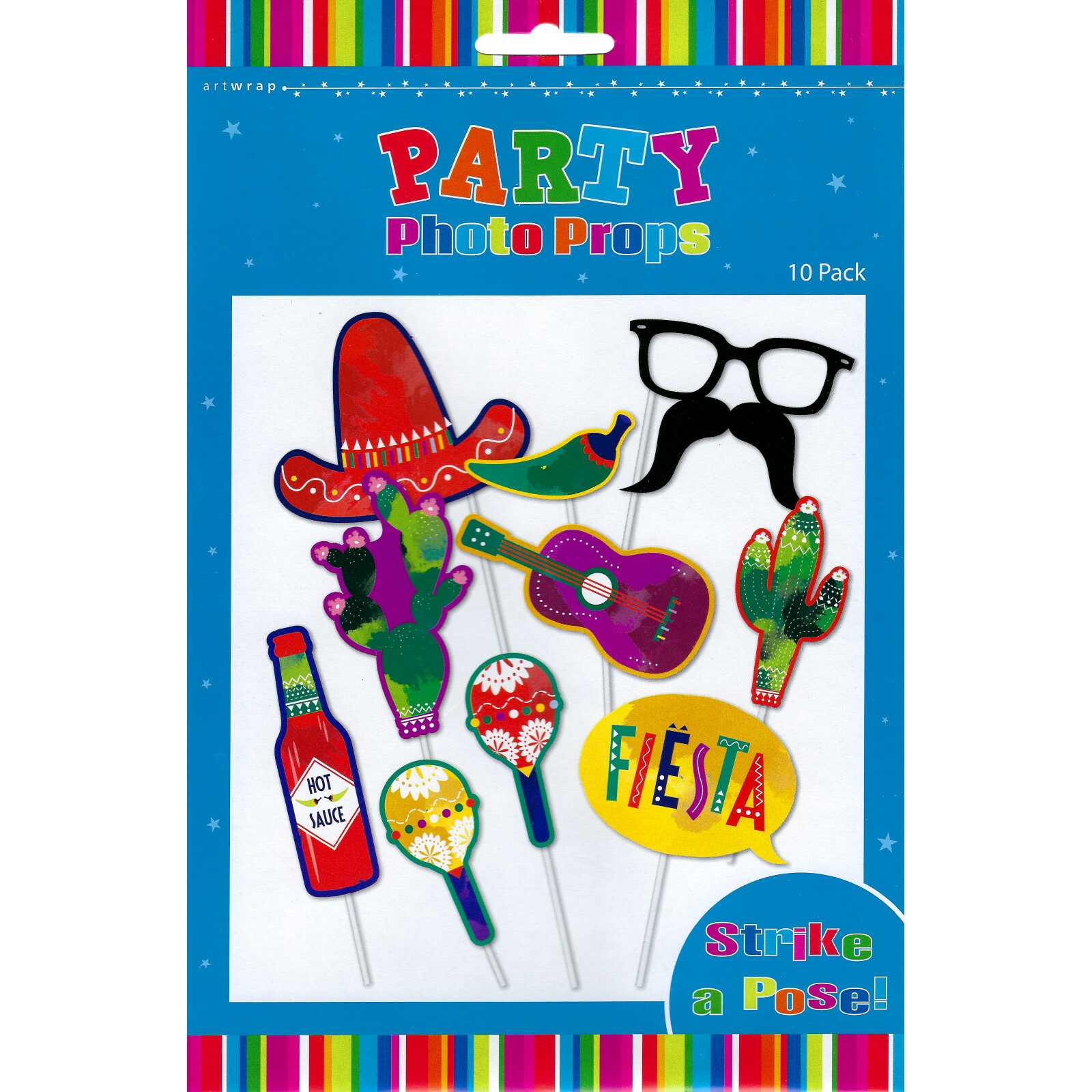 Fiesta Folk Photo Booth Props (Pack of 10)