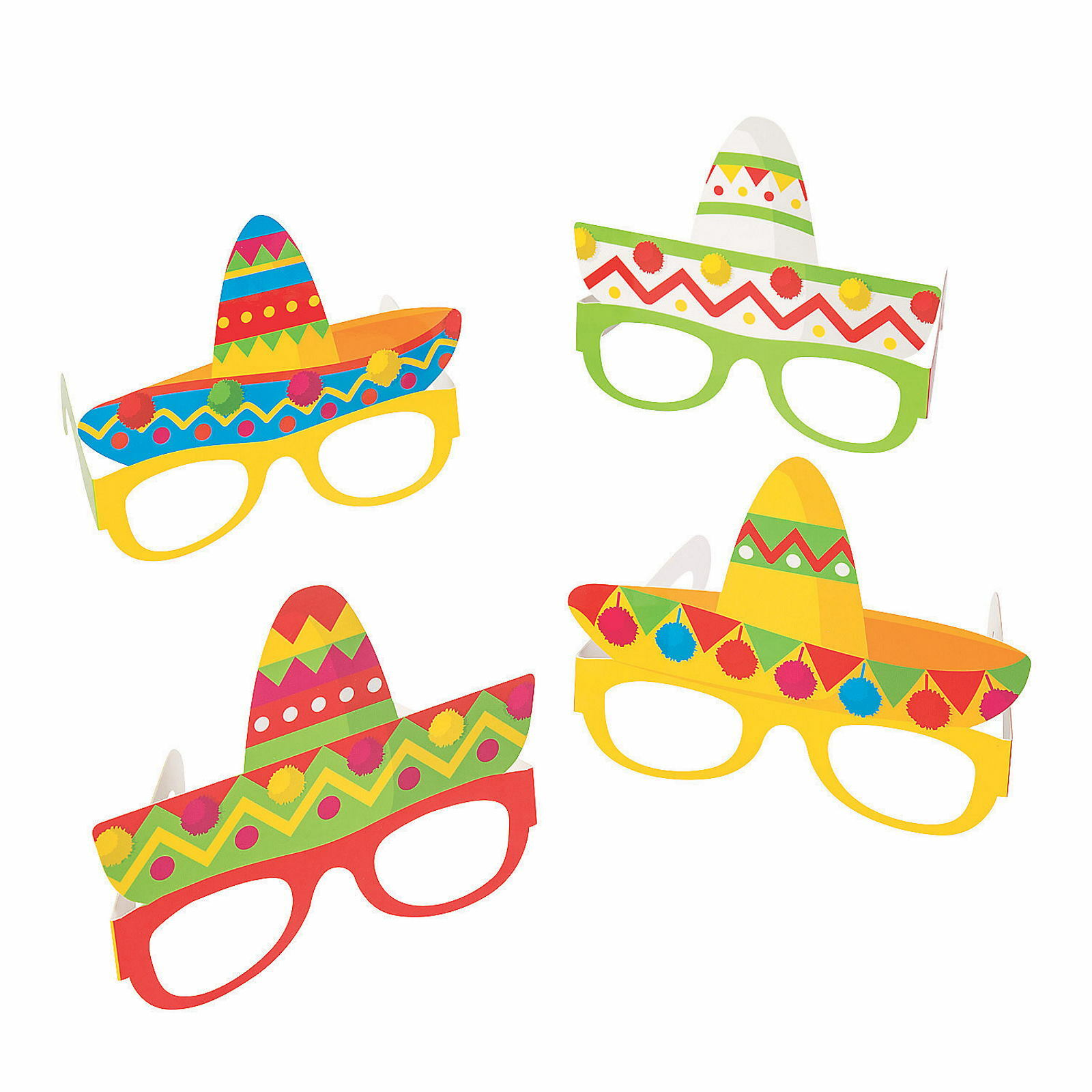 Sombrero Party Glasses (Pack of 12)
