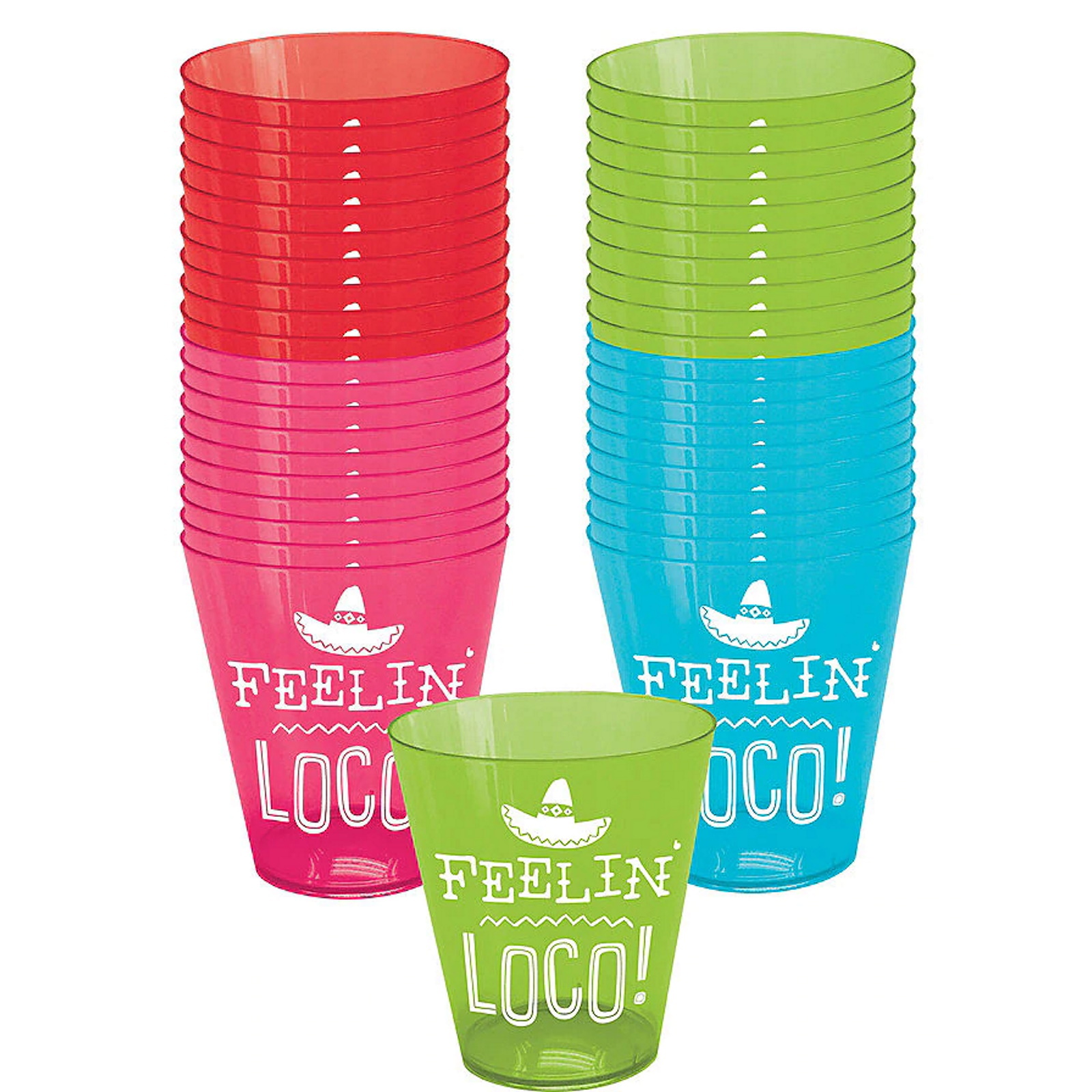 Fiesta Plastic Feelin' Loco Shot Glasses (Pack of 40)