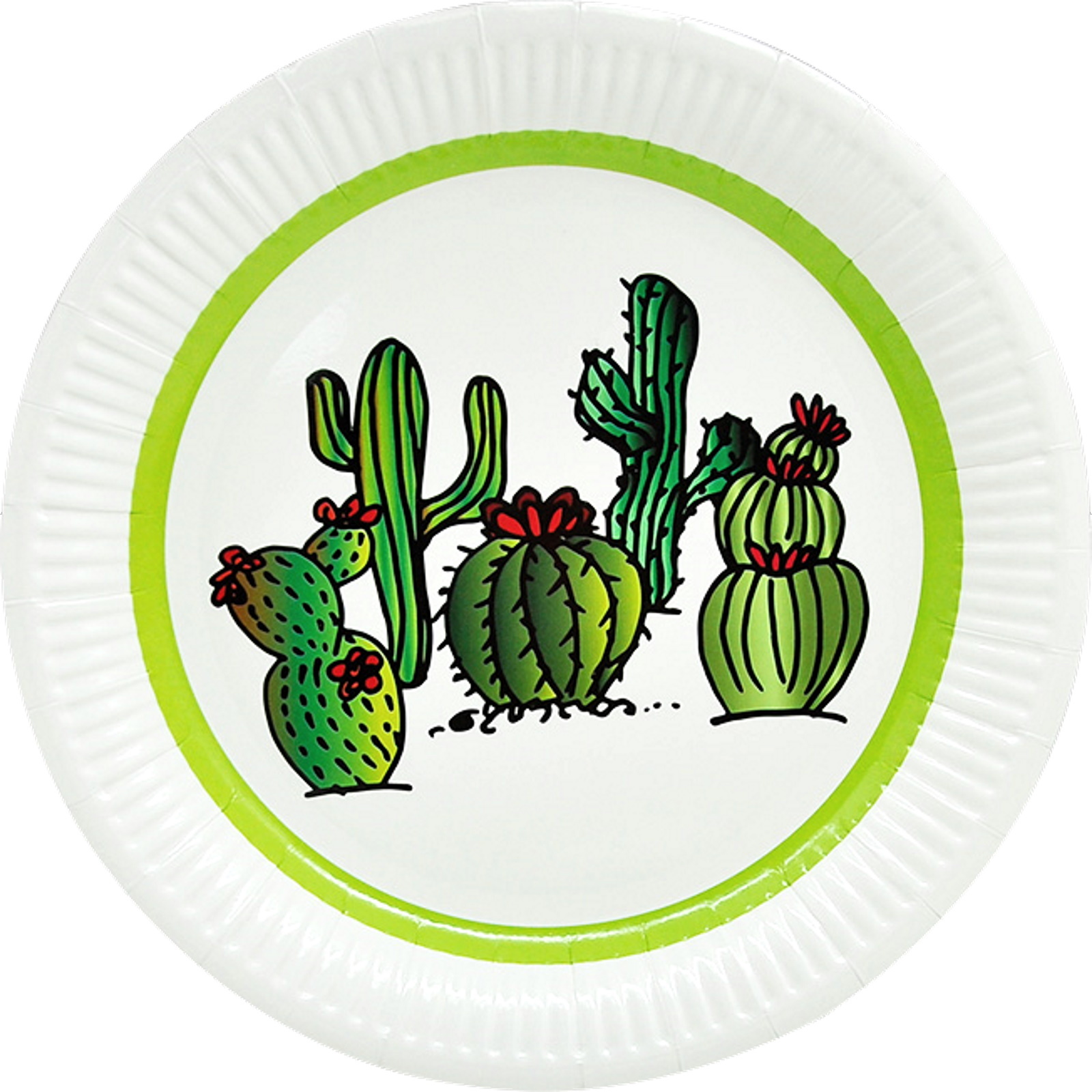Cactus Garden Large Paper Plates (Pack of 6)