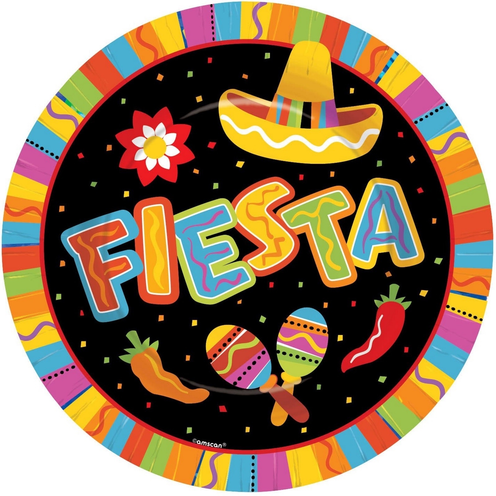 Fiesta Large Paper Plates (Pack of 8)