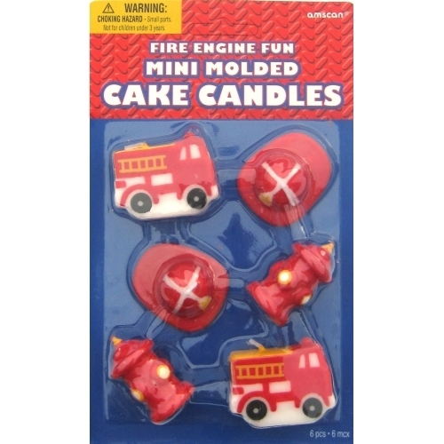 Fire Engine Fun Mini Candle Set (Pack of 6)