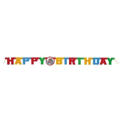 Fire Engine Happy Birthday Banner