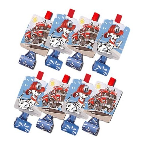 Fire Engine Party Blowers (Pack of 8)