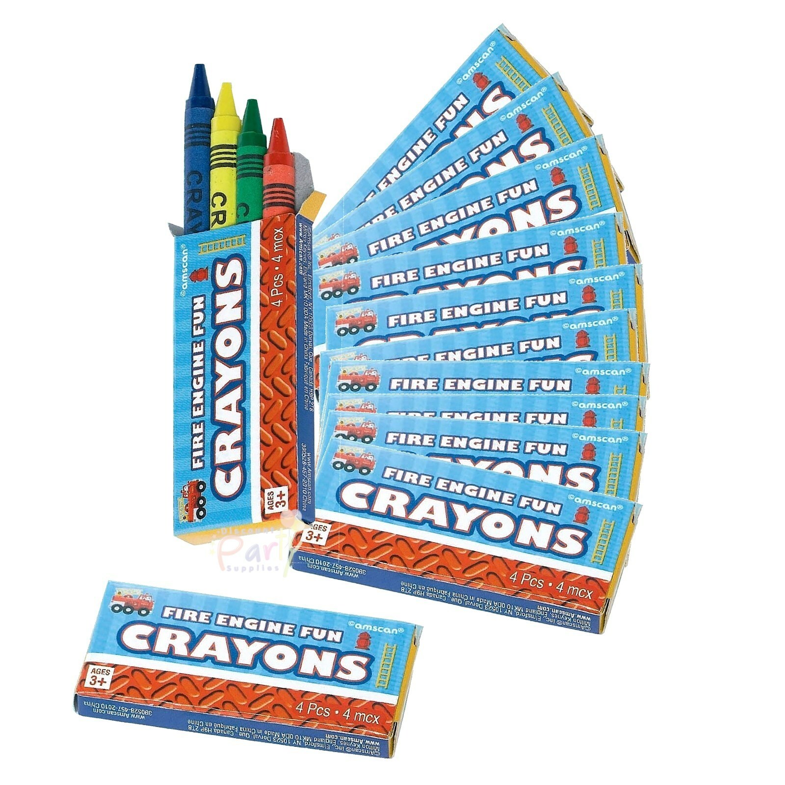 Fire Engine Fun Mini Crayons (Pack of 12)