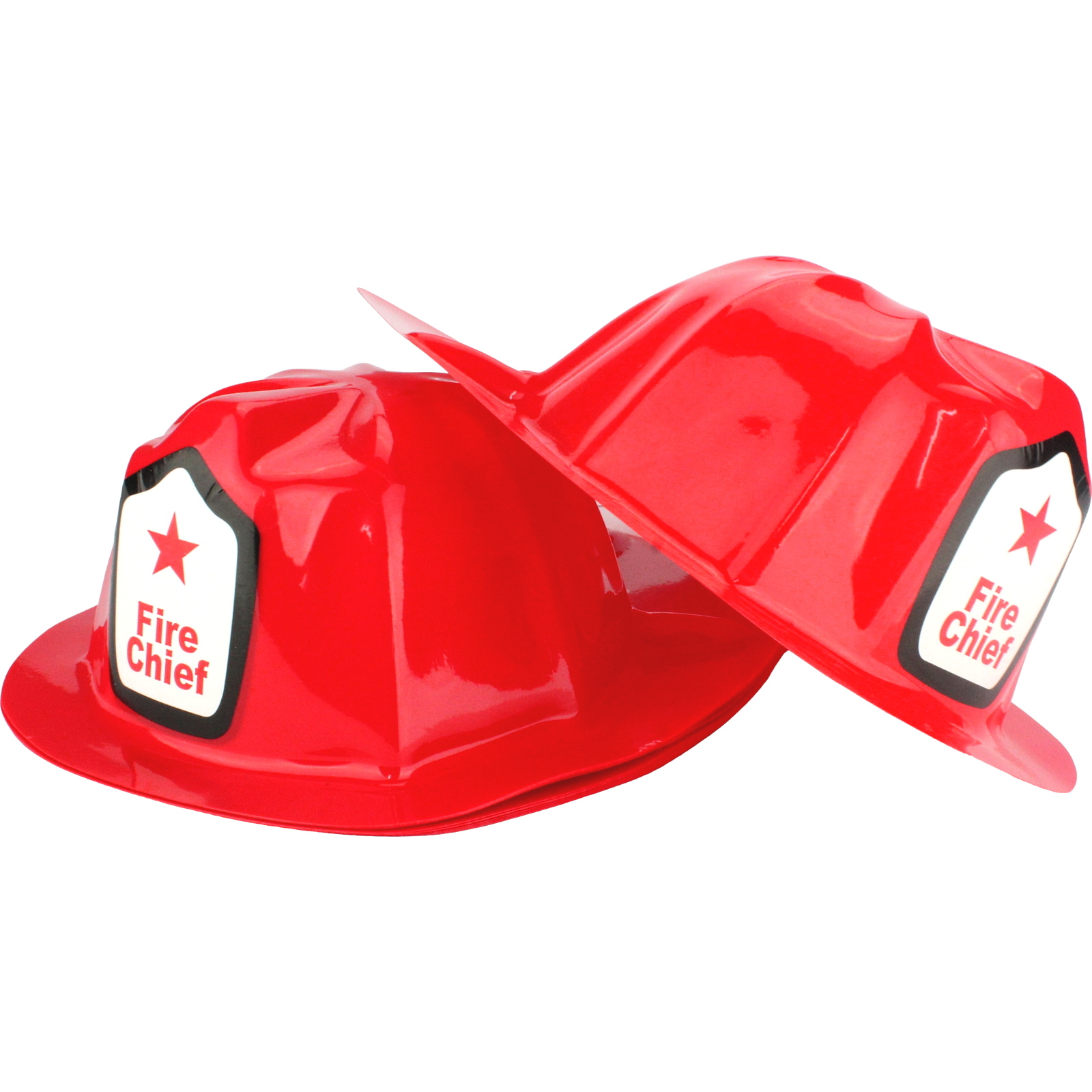 Fire Chief Plastic Hats (Pack of 12)