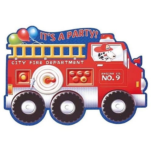 Fire Engine Fun Party Invitations (Pack of 8)