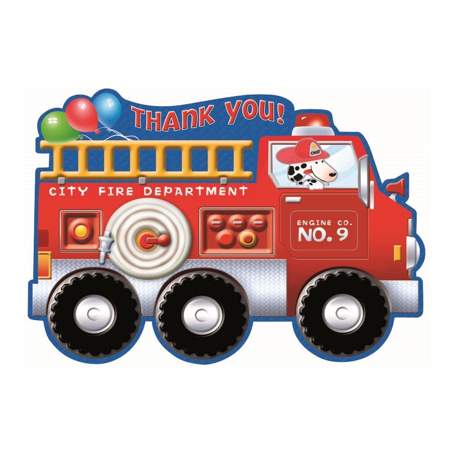 Fire Engine Fun Party Thank You Cards (Pack of 8)