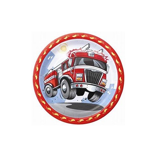 Fire Engine Large Paper Plates (Pack of 8)