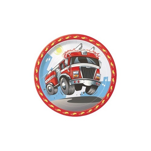 Fire Engine Small Paper Plates (Pack of 8)