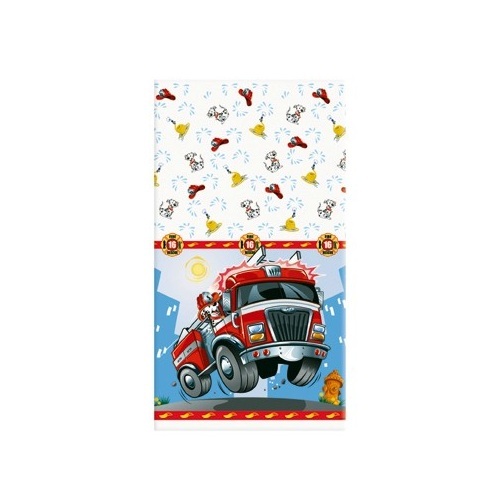 Fire Engine Plastic Tablecloth