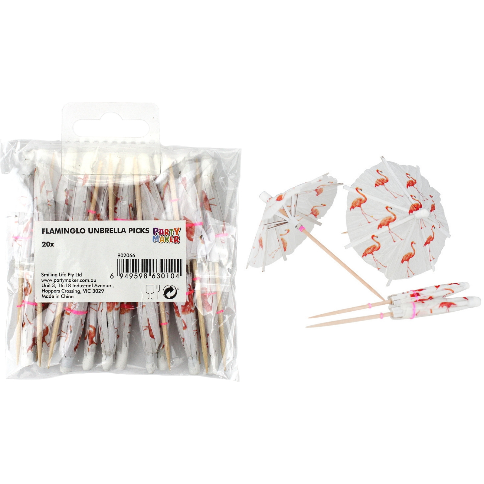 Flamingo Umbrella Picks (Pack of 20)