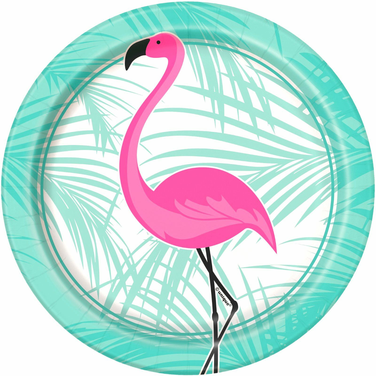 Pink Flamingo Small Paper Plates (Pack of 8)