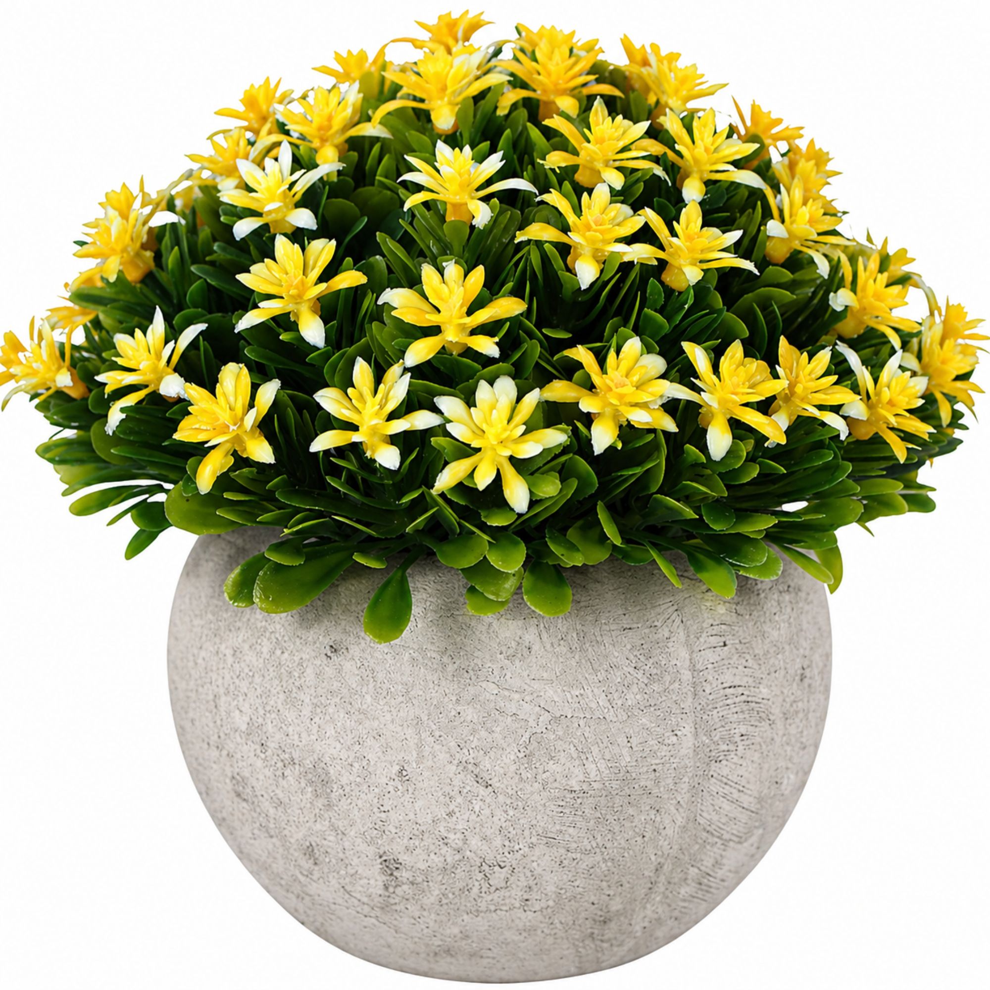 Artificial Round Yellow Potted Flower
