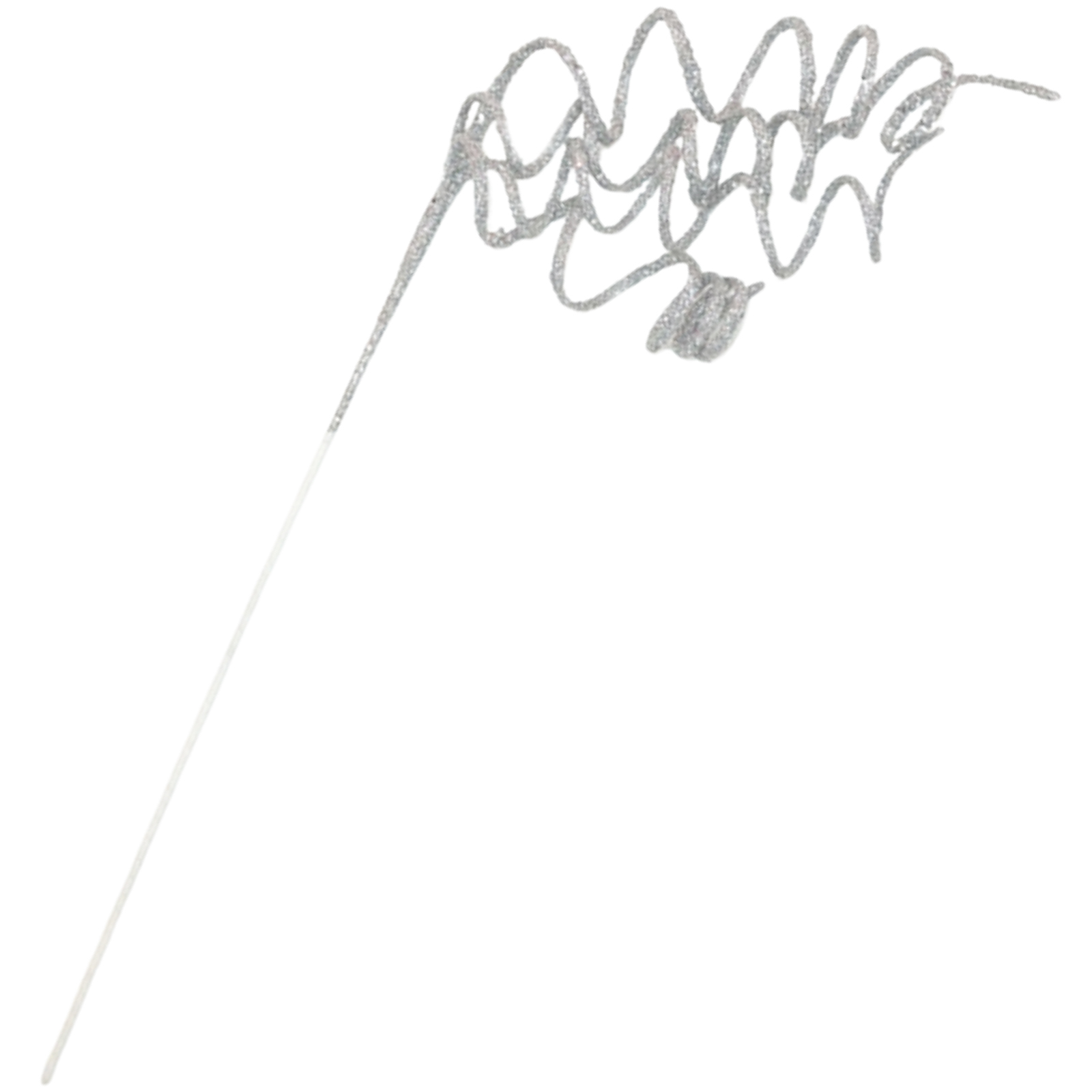 Silver Glitter Swirl Stem (1 Stem) 
