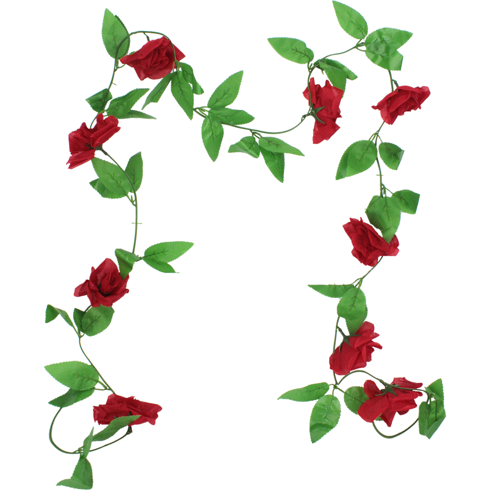 Artificial Red Rose Vine 2.3m