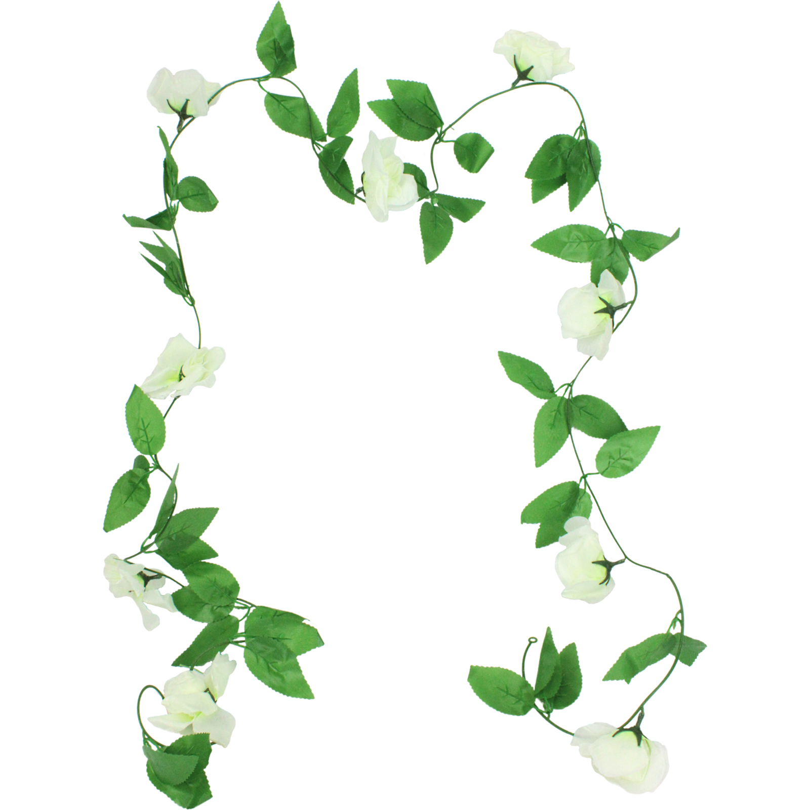 Artificial White Rose Vine 2.3m 