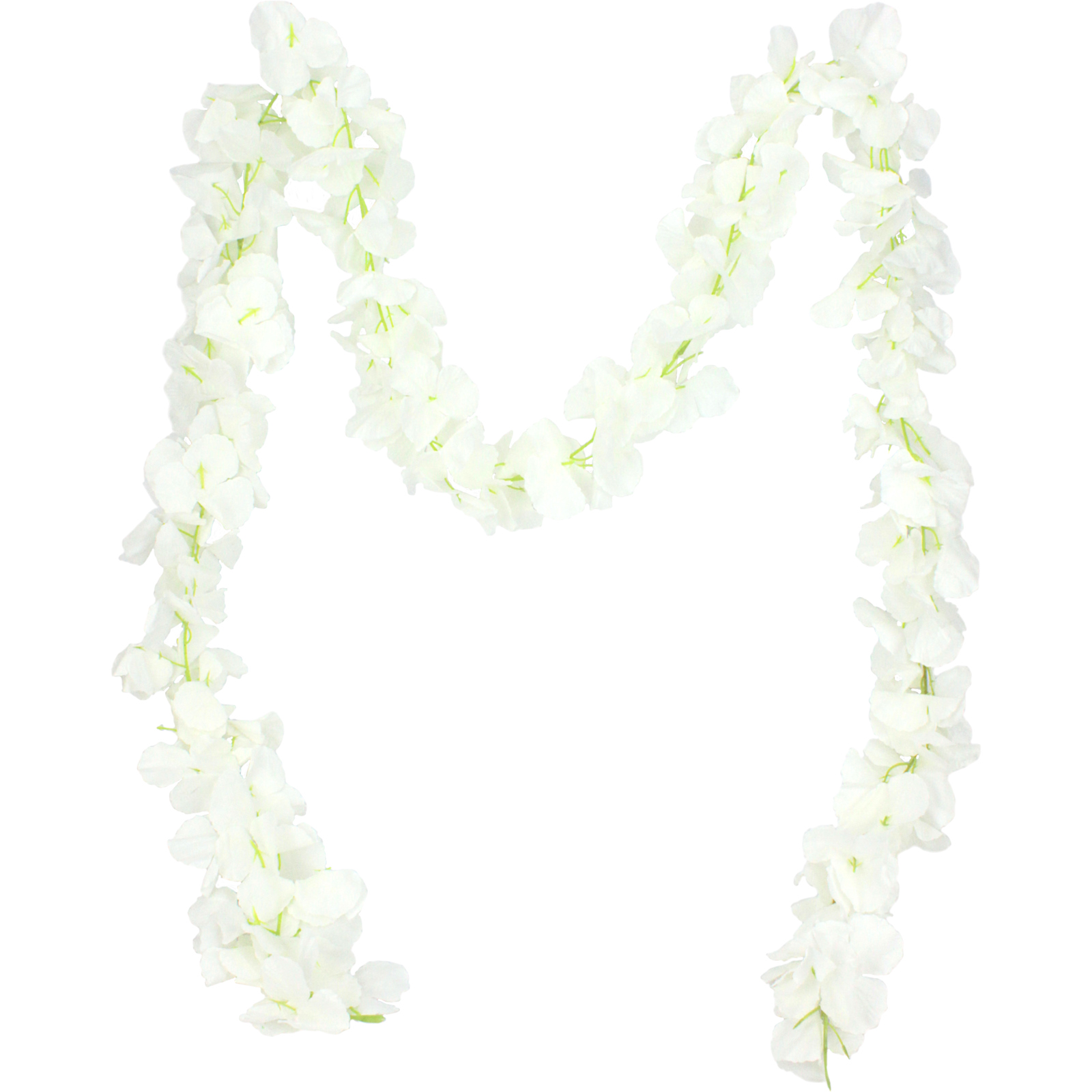 Artificial White Hibiscus Petal Garland 2m