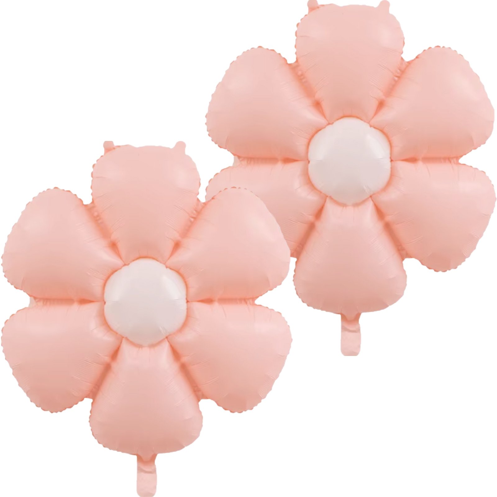 Peach Daisy Flower Air Fill Foil Balloons (Pack of 2)