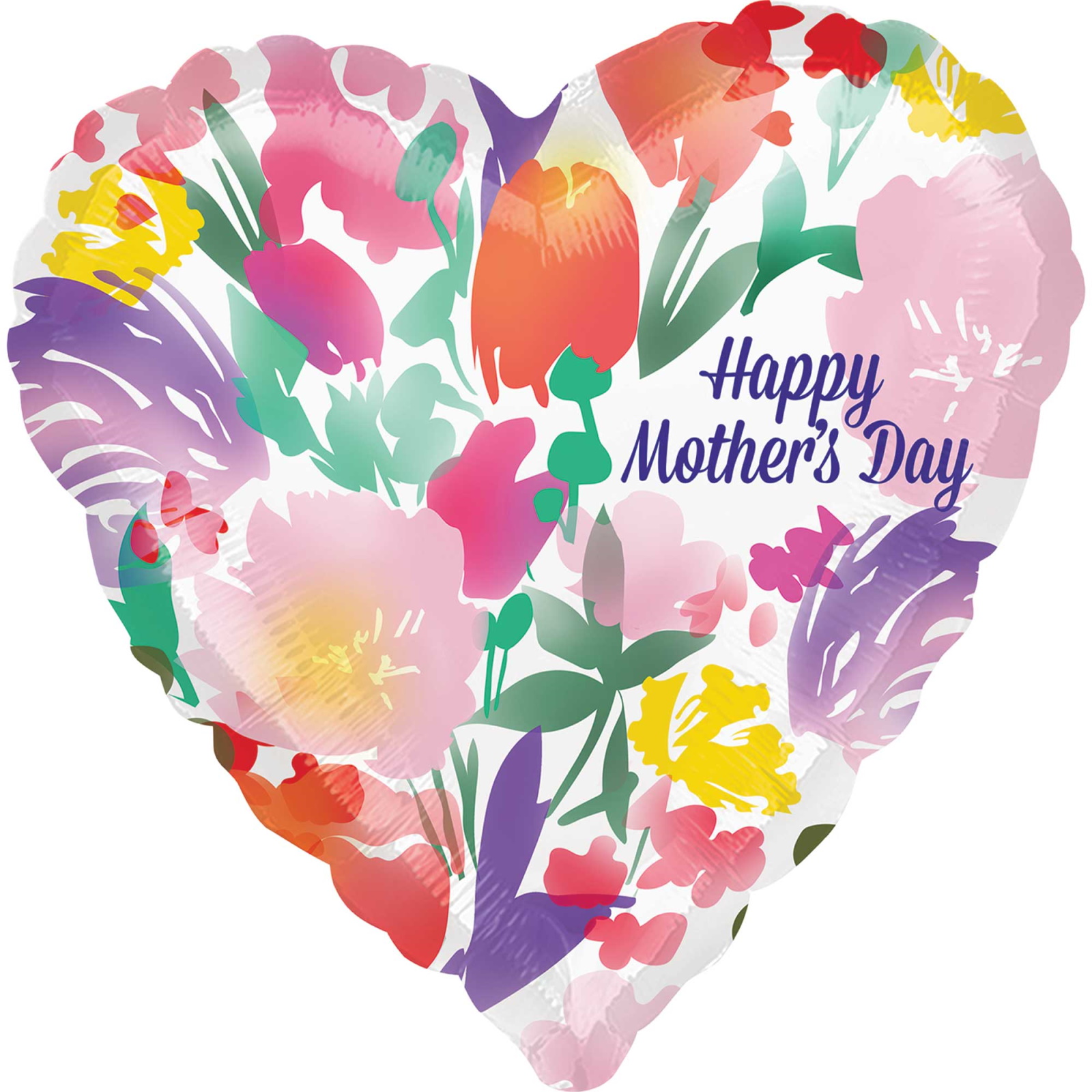 Happy Mother's Day Watercolour Flowers Helium Balloon 43cm