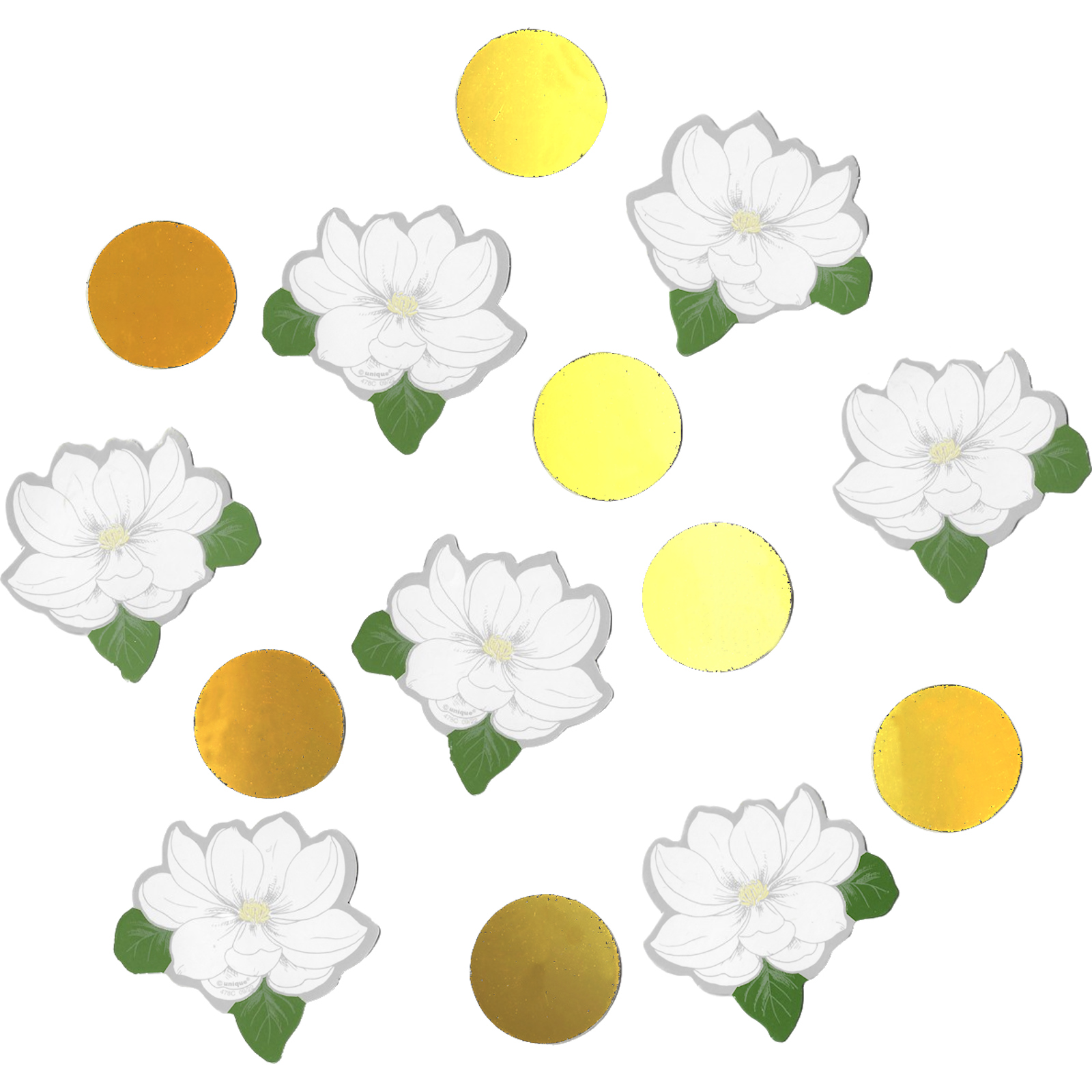 Garden Party Flowers and Gold Foil Dot Confetti (56g)