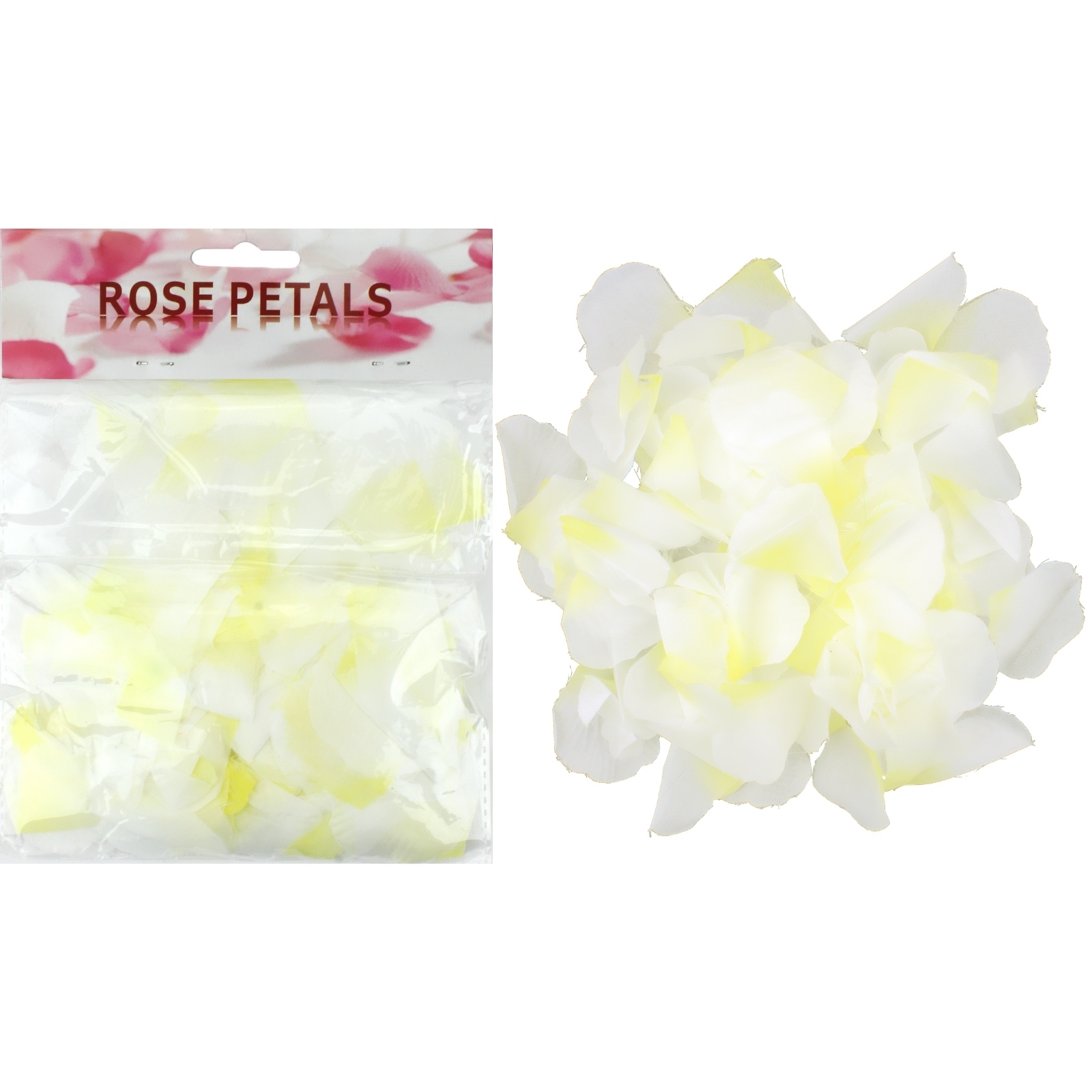 White and Yellow Fabric Rose Petals
