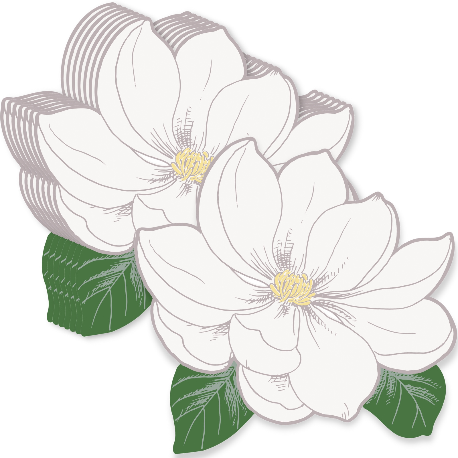 Garden Party Flowers Magnolia Paper Placemats (Pack of 8)