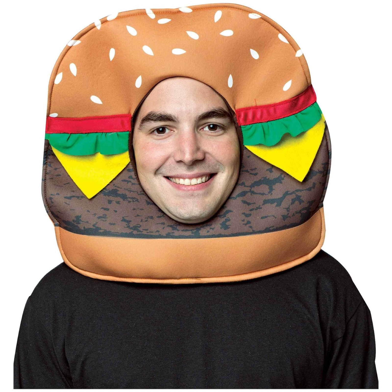 Cheeseburger Open Face Adult Mask