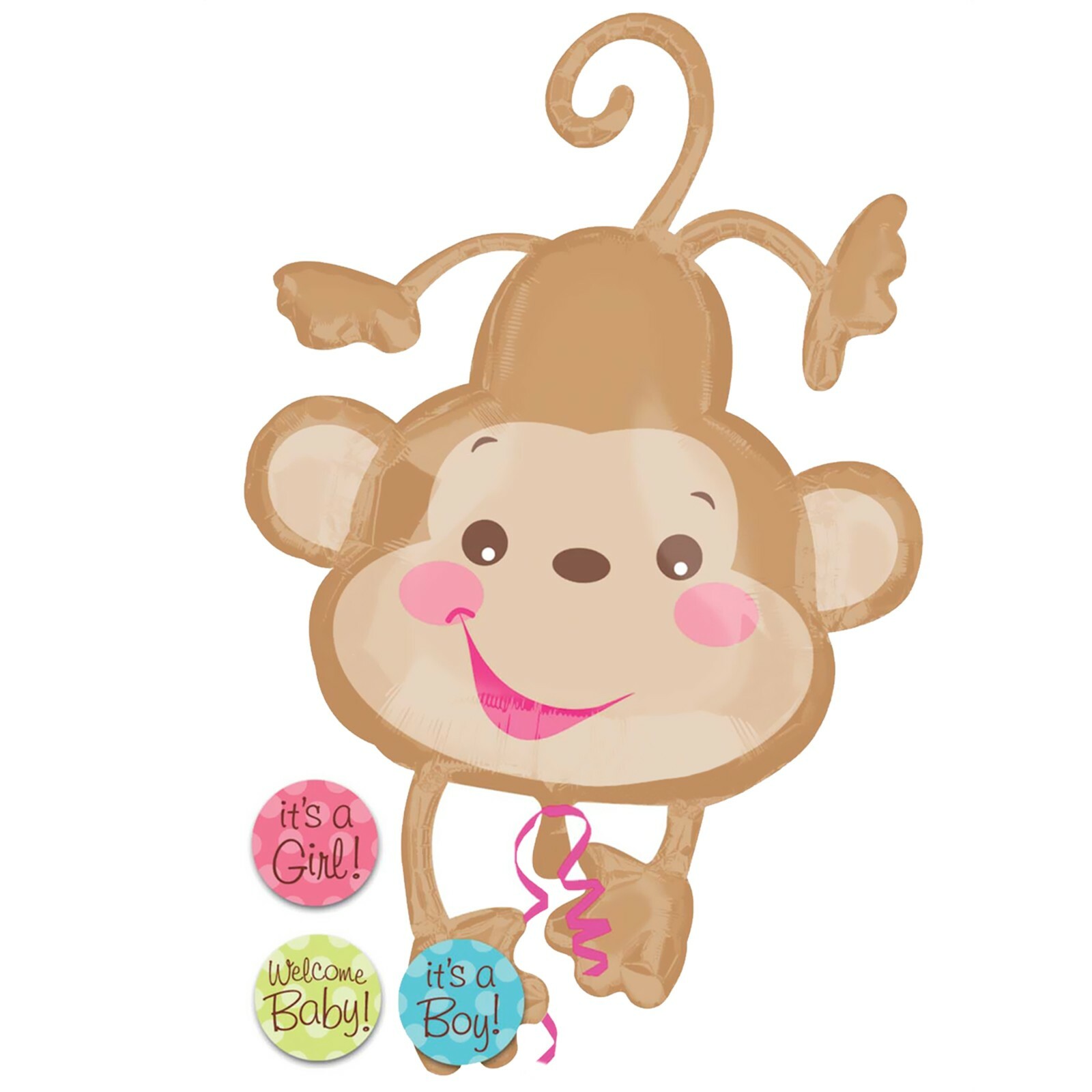 Fisher Price Baby Monkey Supershape Jumbo Helium Balloon 102cm