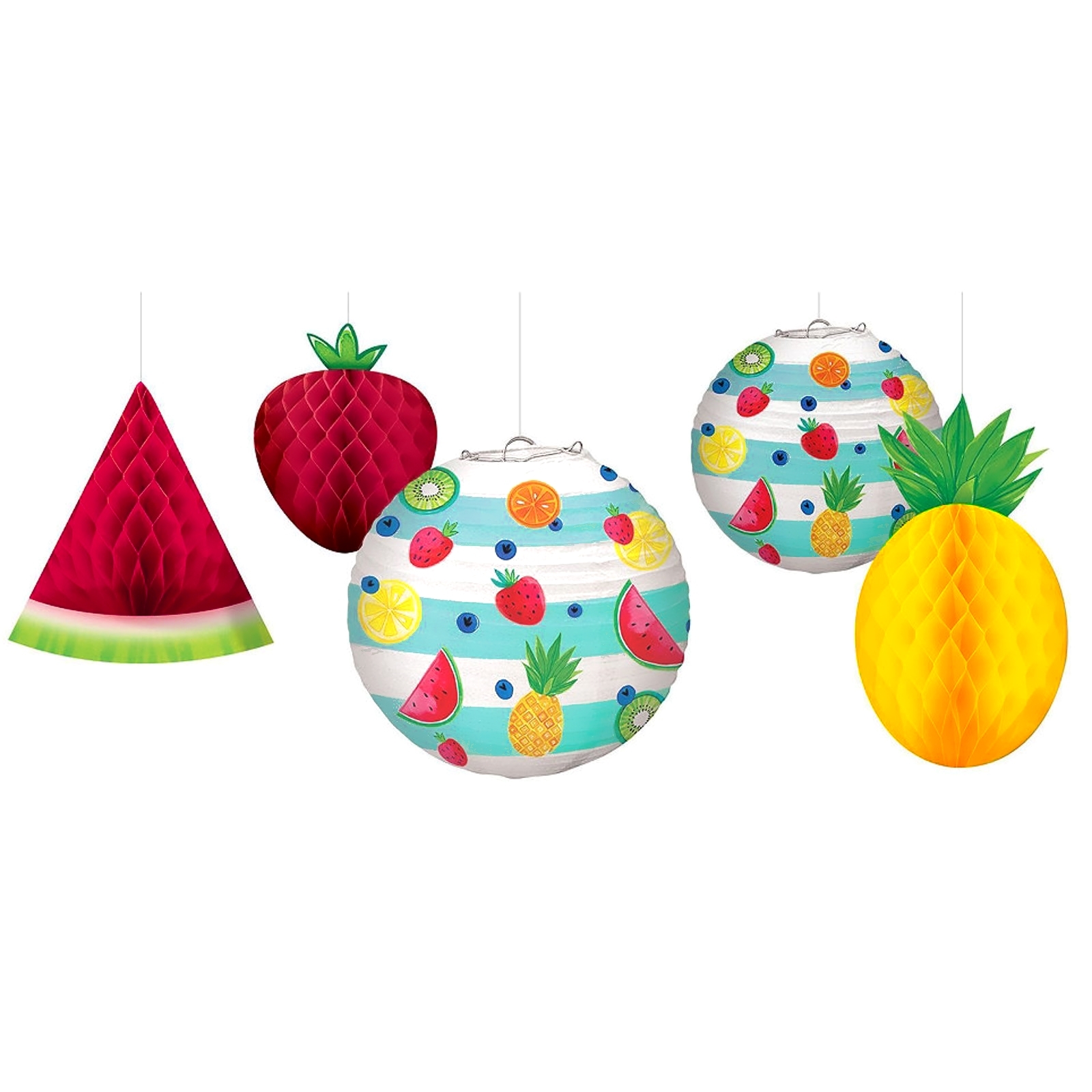 Hello Summer Honeycomb Decorations and Lanterns (Pack of 5)