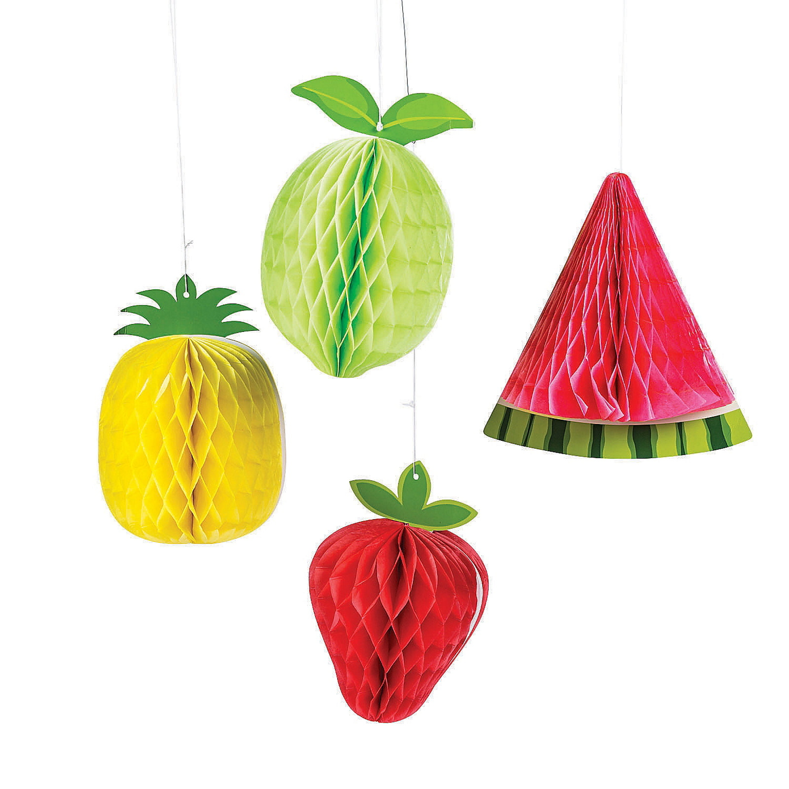 Tutti Frutti Honeycomb Hanging Decorations (Set of 4)