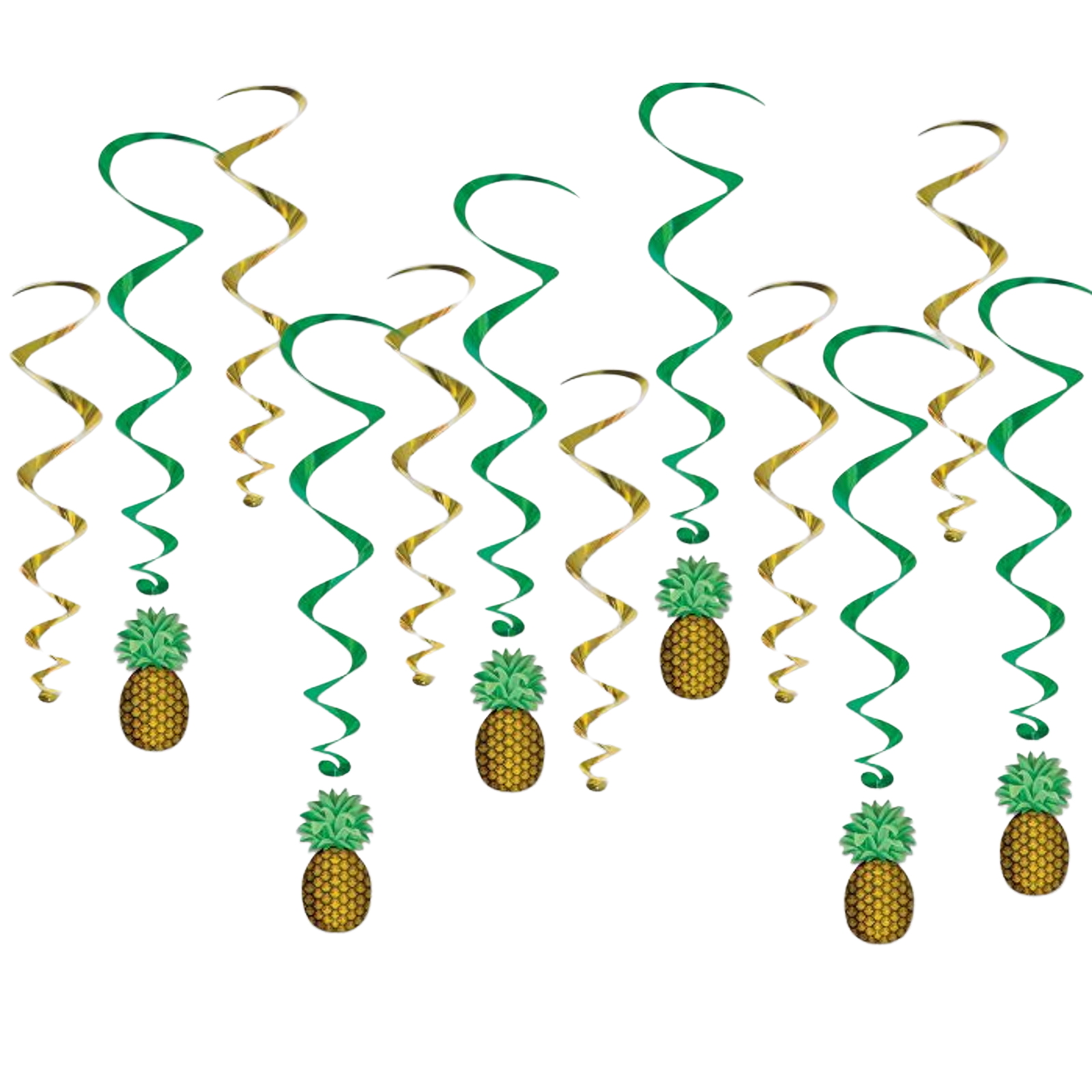 Pineapple Swirl Decorations (Pack of 12)