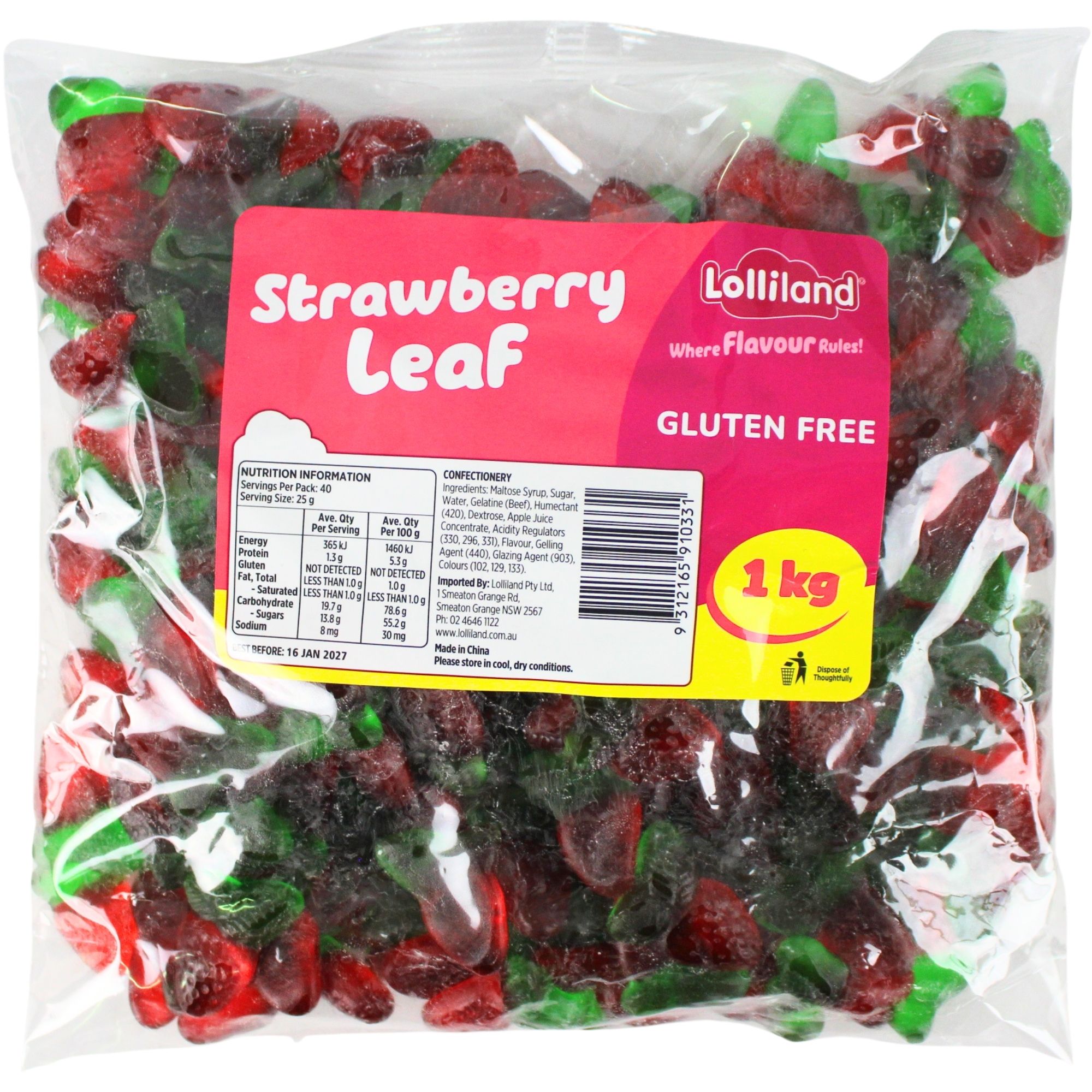 Strawberry Leaf Lollies (1kg)