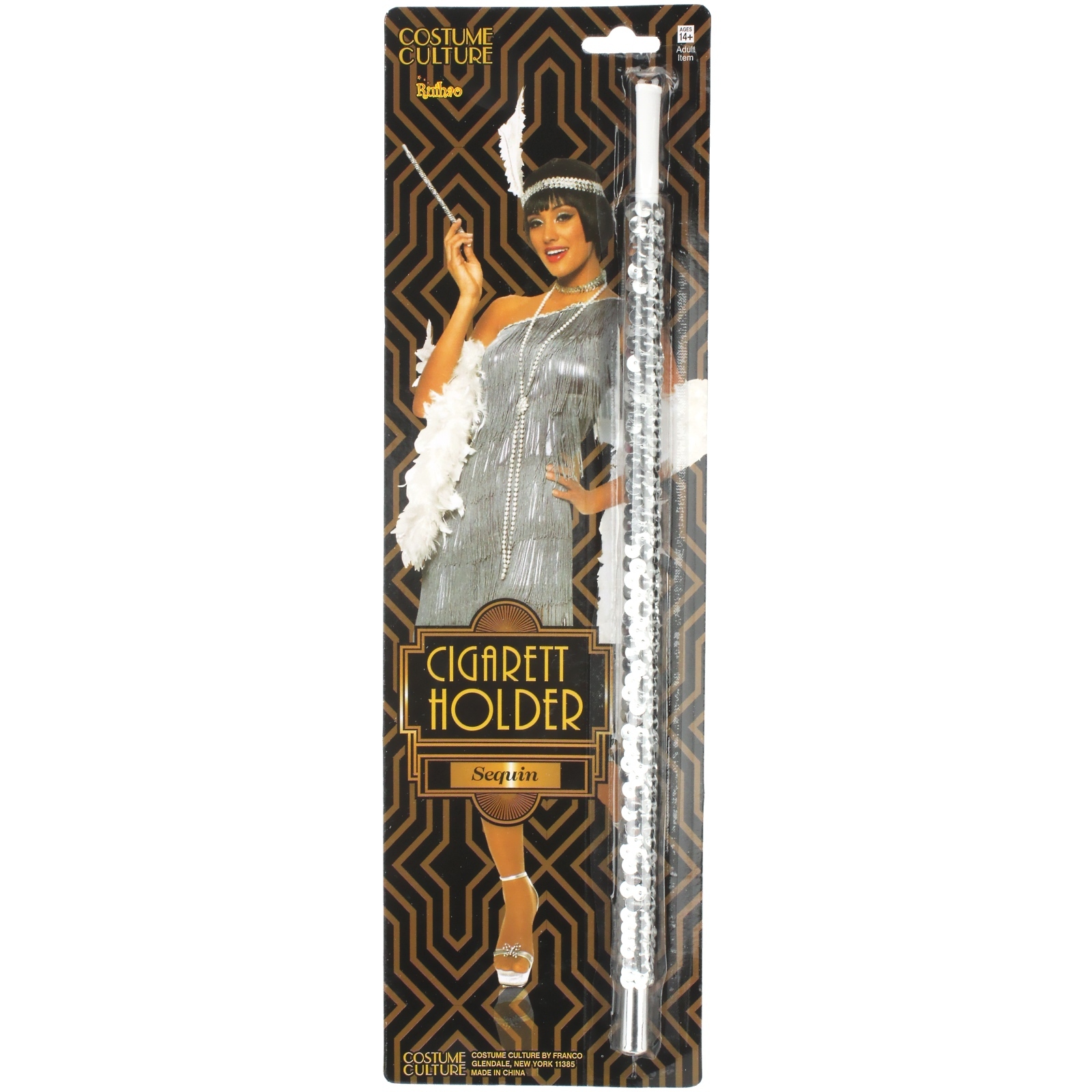 Silver Sequin 1920's Cigarette Holder