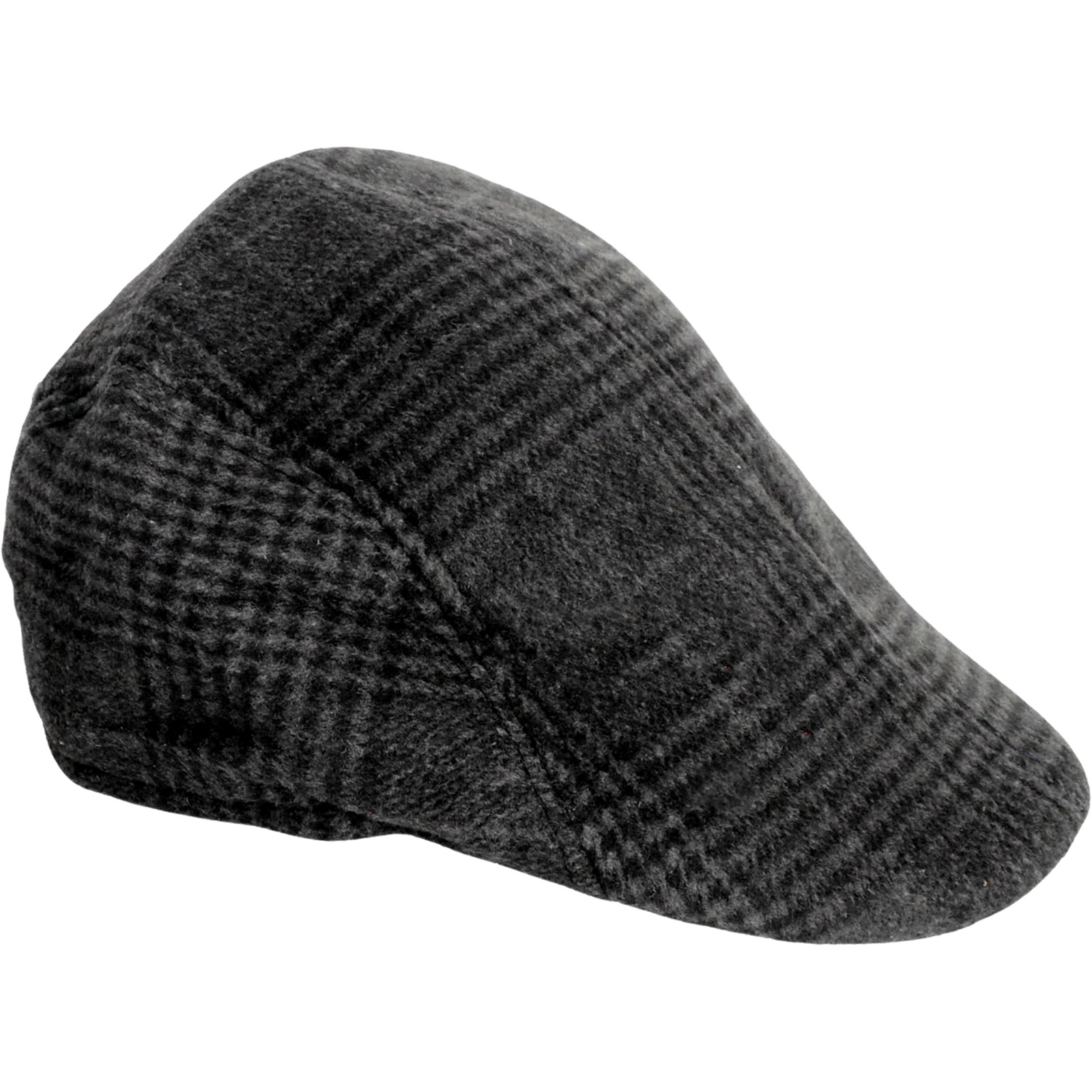 Dark Grey Felt Tweed Flat Cap