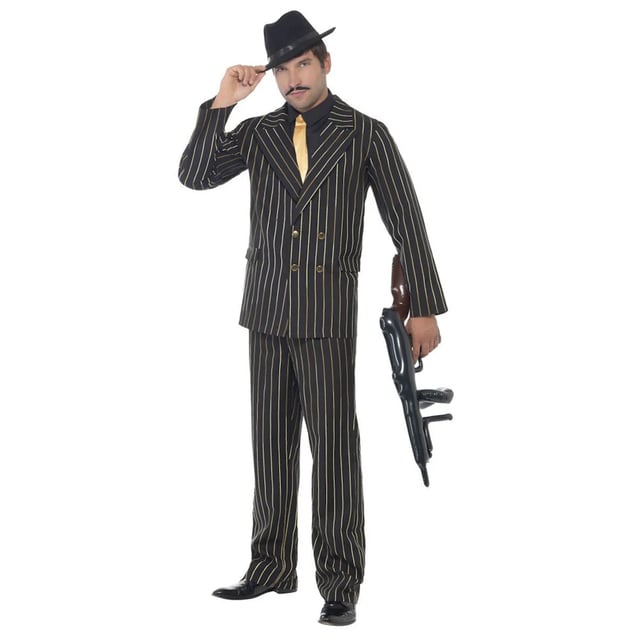 Gangster Gold Pinstripe Men's Costume - Discount Party Supplies Gangster Gold Pinstripe Men's Costume - Discount Party Supplies