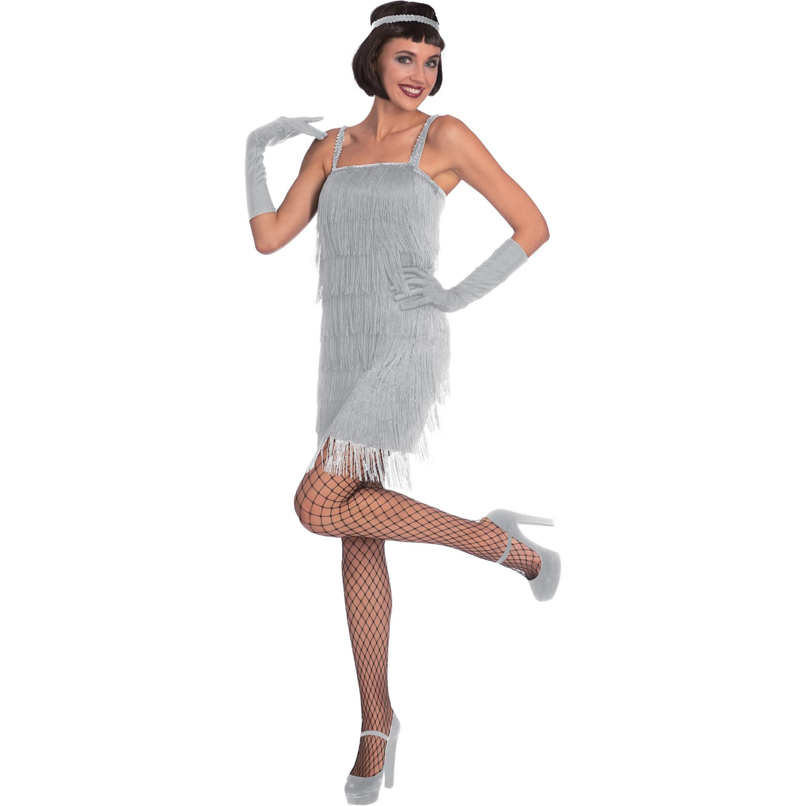 Silver Flapper Adult Costume 10-12