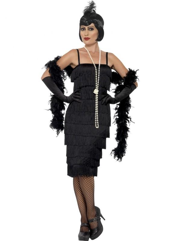 Long Black Flapper Adult Costume - Discount Party Supplies