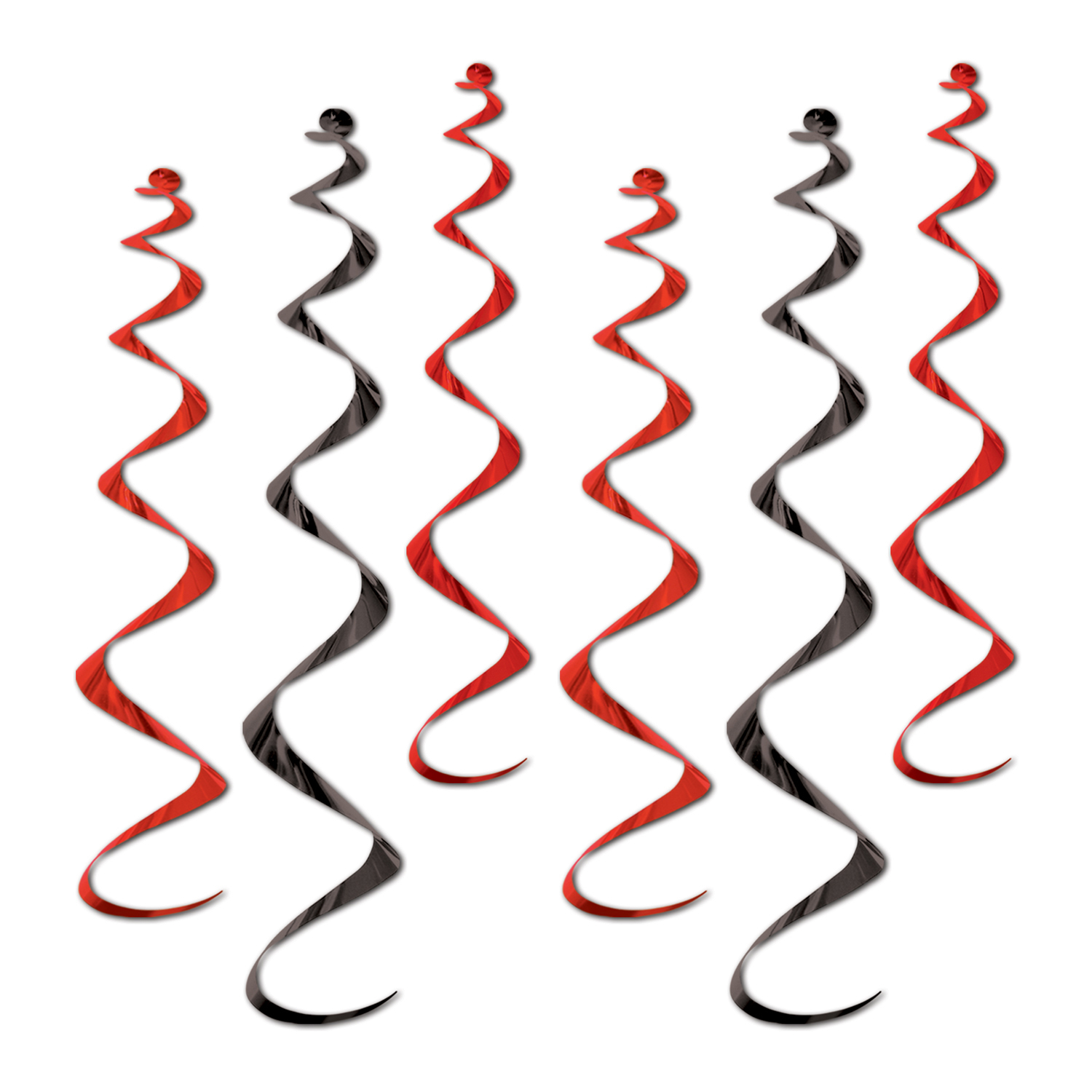 Red and Black Swirl Decorations (Pack of 6) - Discount Party Supplies