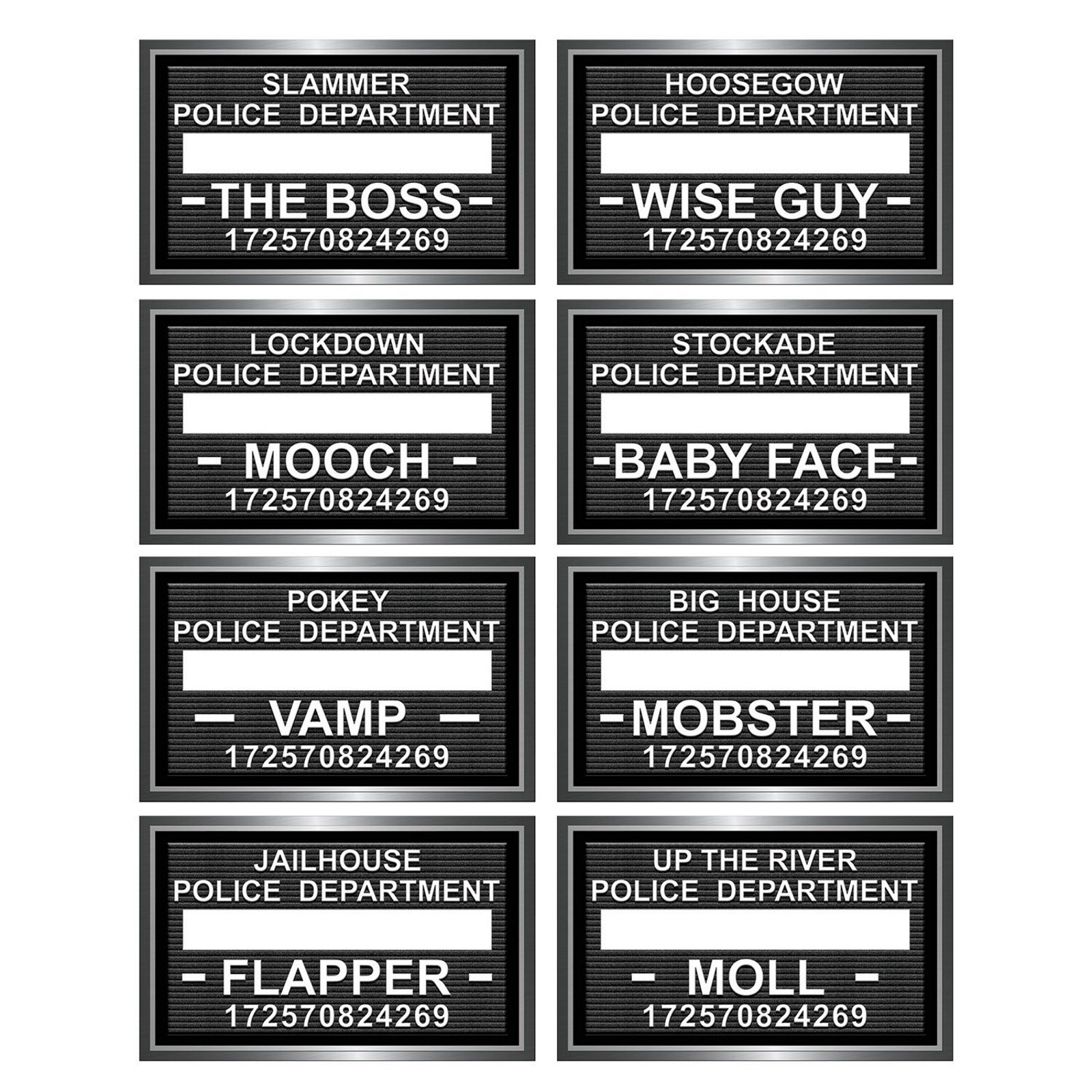 Speakeasy Party Photo Fun Signs (Pack of 8) 