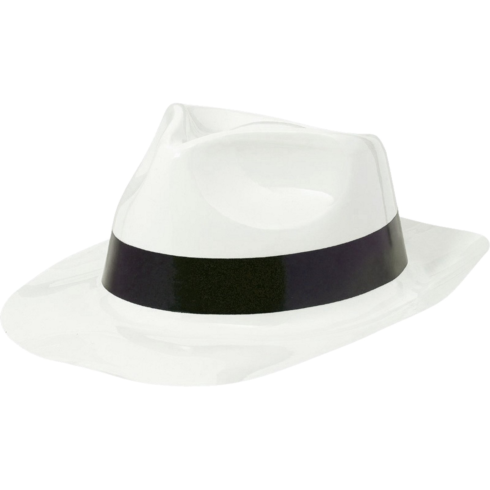 Classic 50's Fedora White Plastic Hat