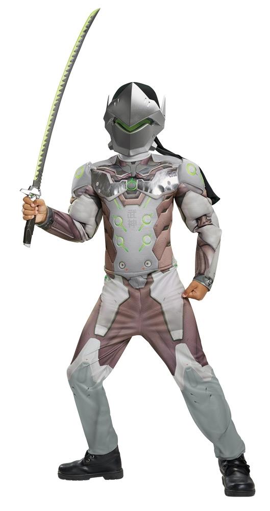 Overwatch Genji Classic Muscle Child Costume 14-16