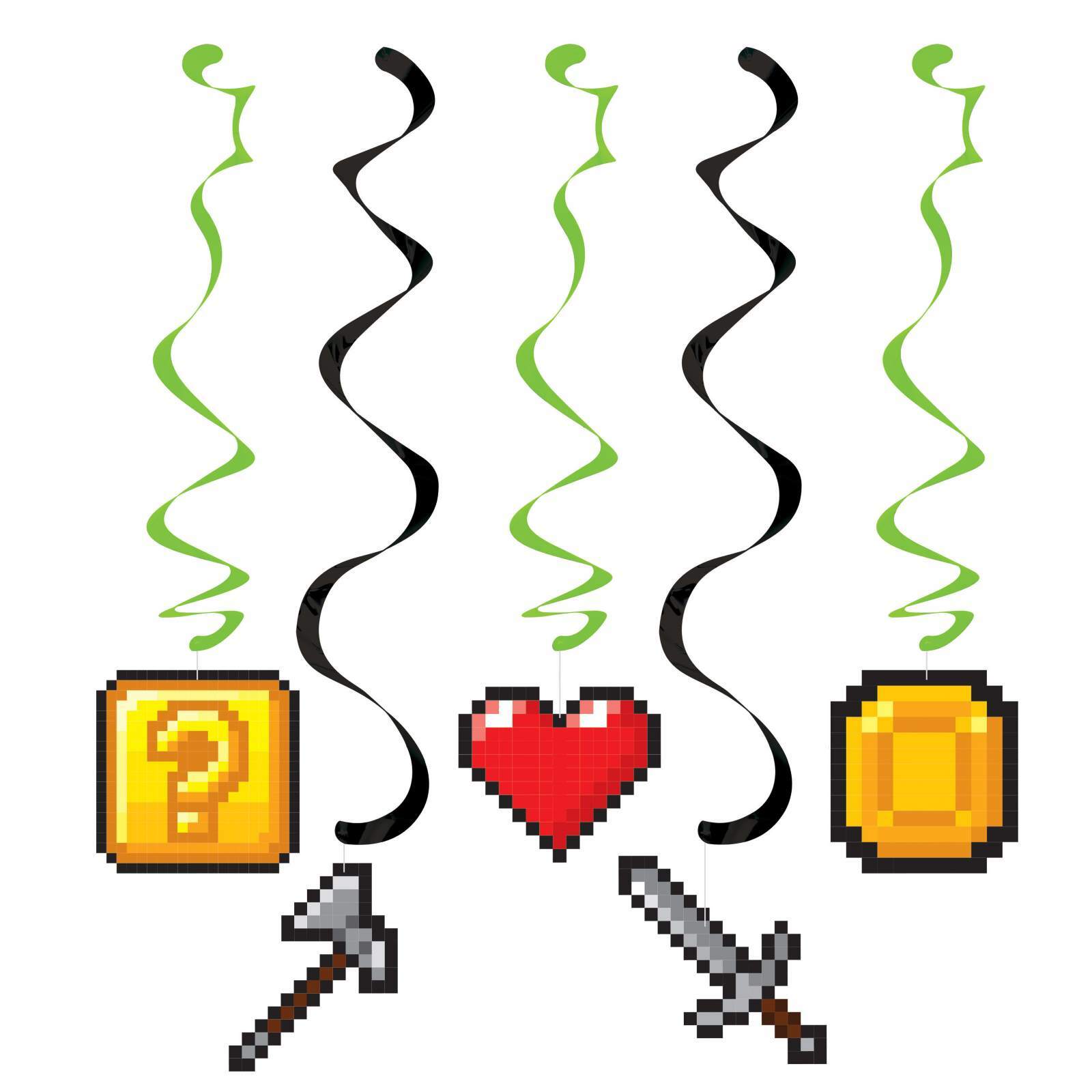 Gaming Party Dangling Decorations (Pack of 5)