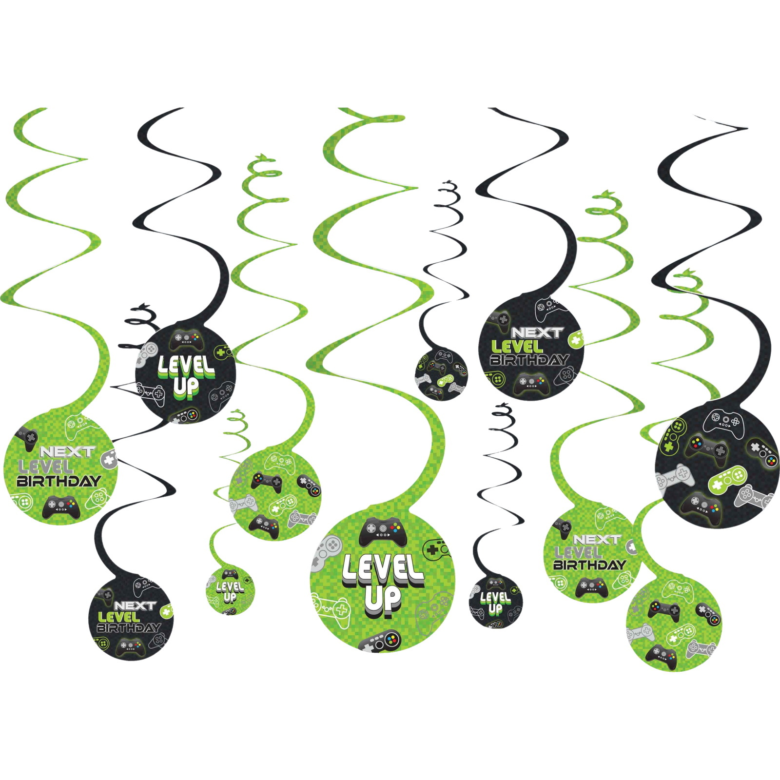 Level Up Swirl Decorations (Pack of 12)