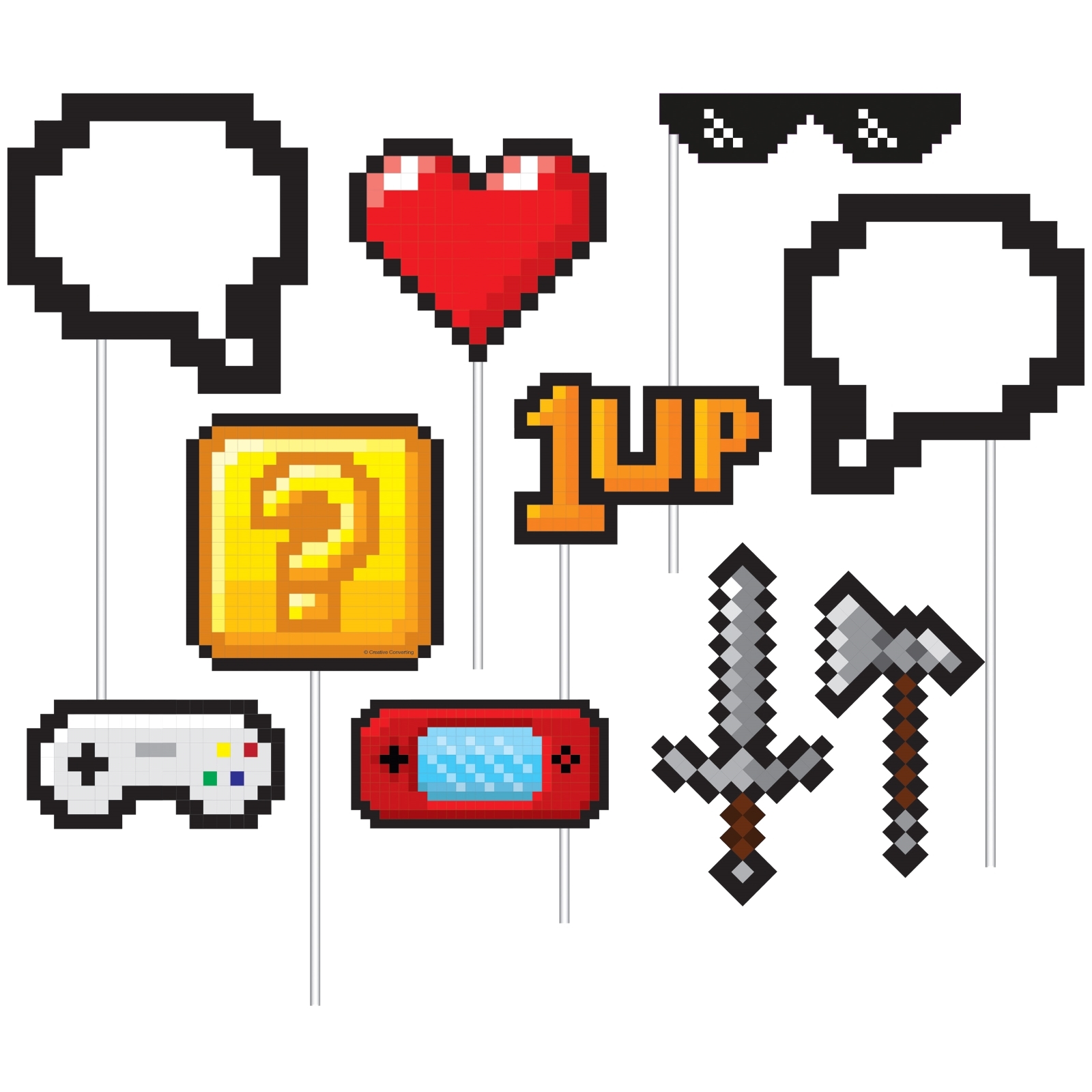 Gaming Party Photo Booth Prop Set (Pack of 10)